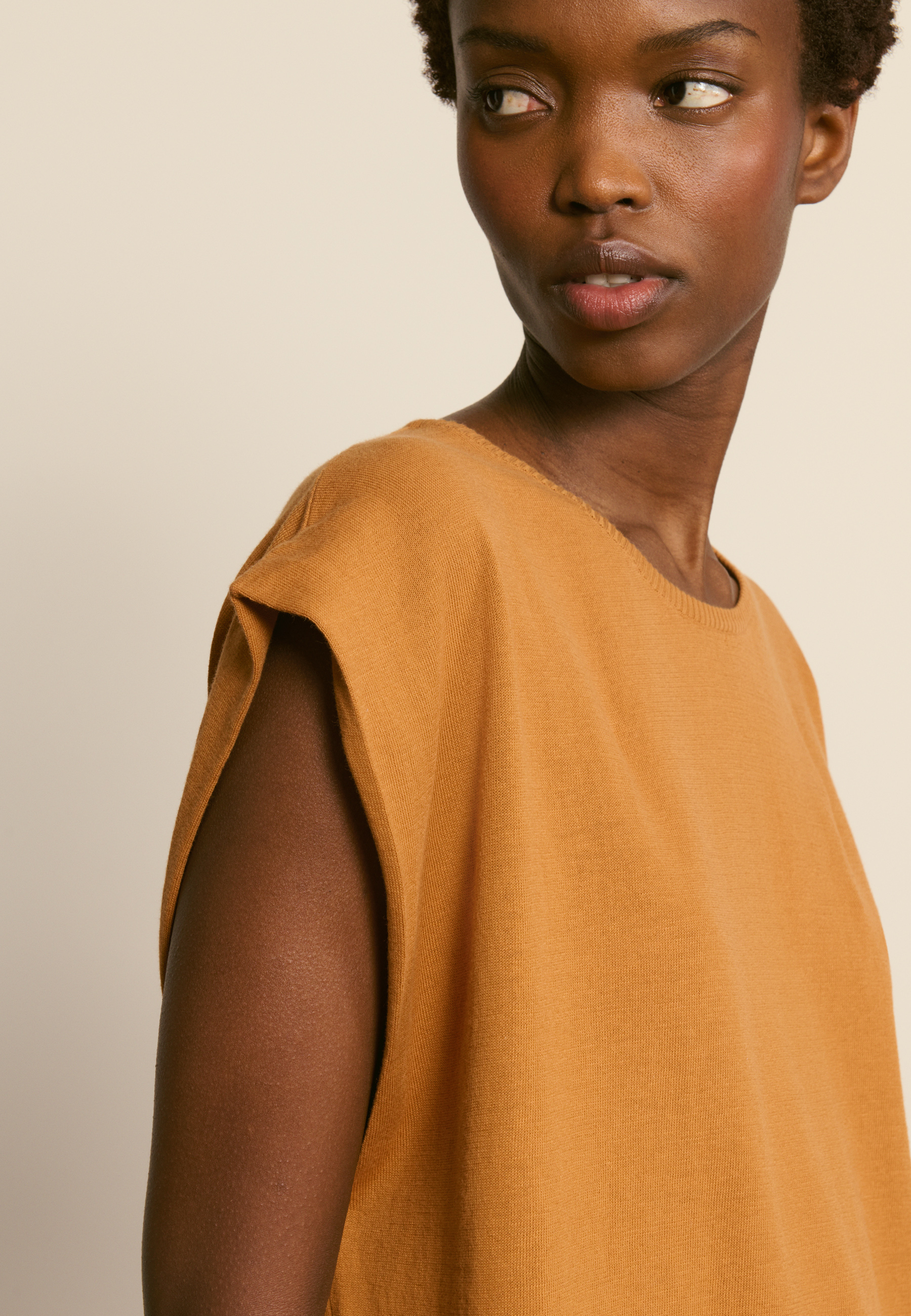 T-shirt en coton biologique MAISON MONTAGUT Marron