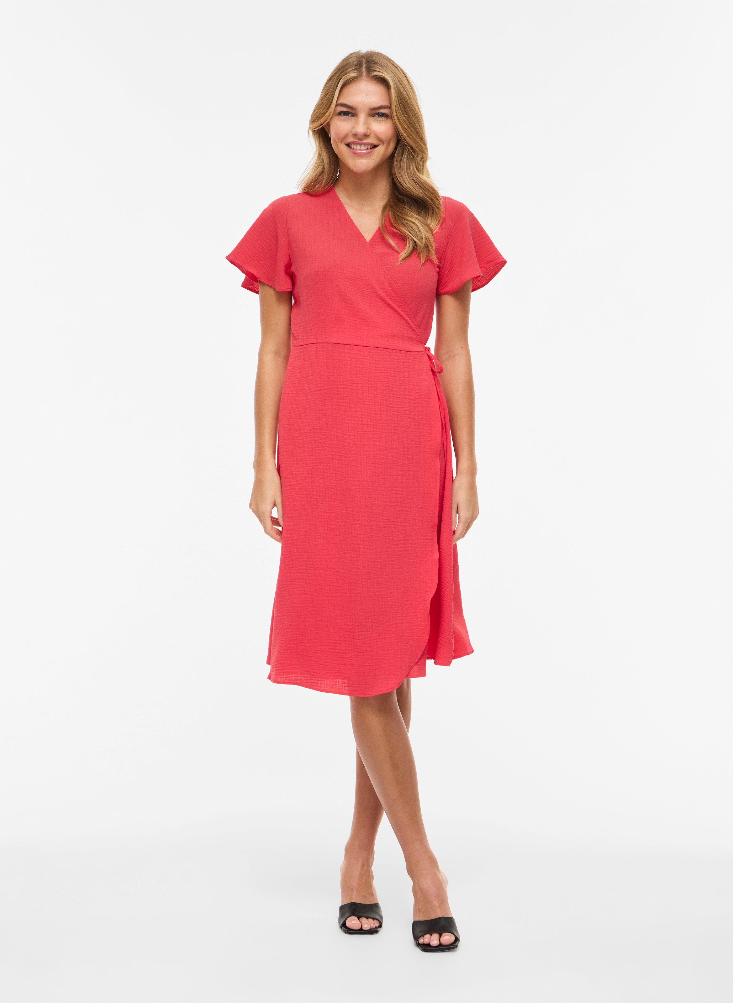 Robe midi cache-coeur VILA Rose
