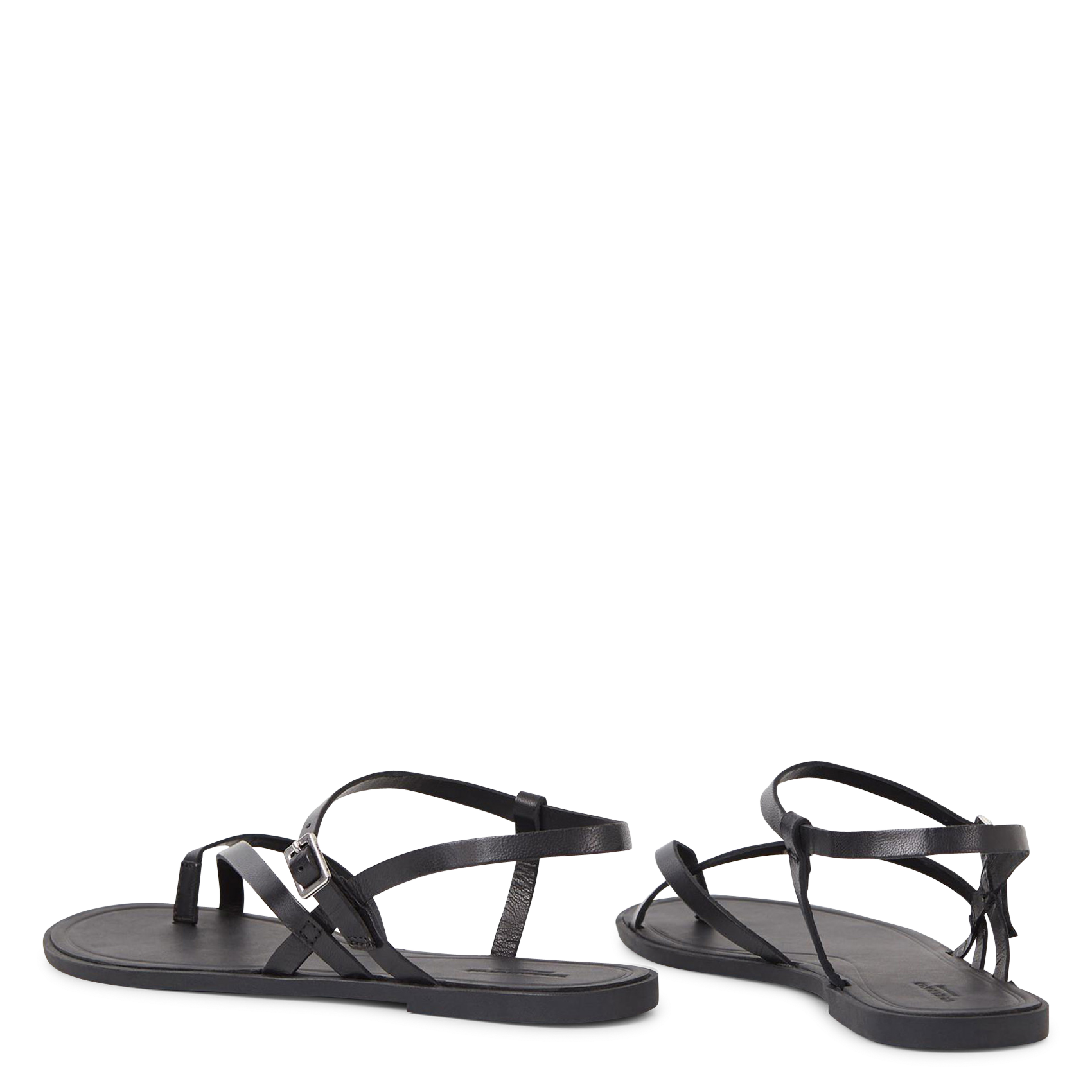 Sandales plates en cuir VAGABOND Noir