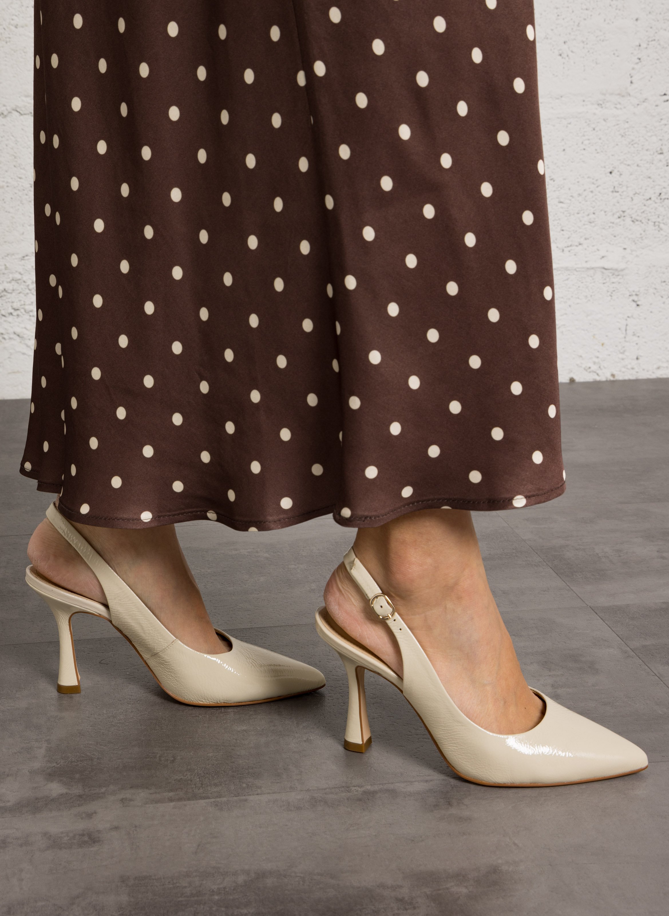 Slingback-Pumps aus Leder COSMOPARIS Beige