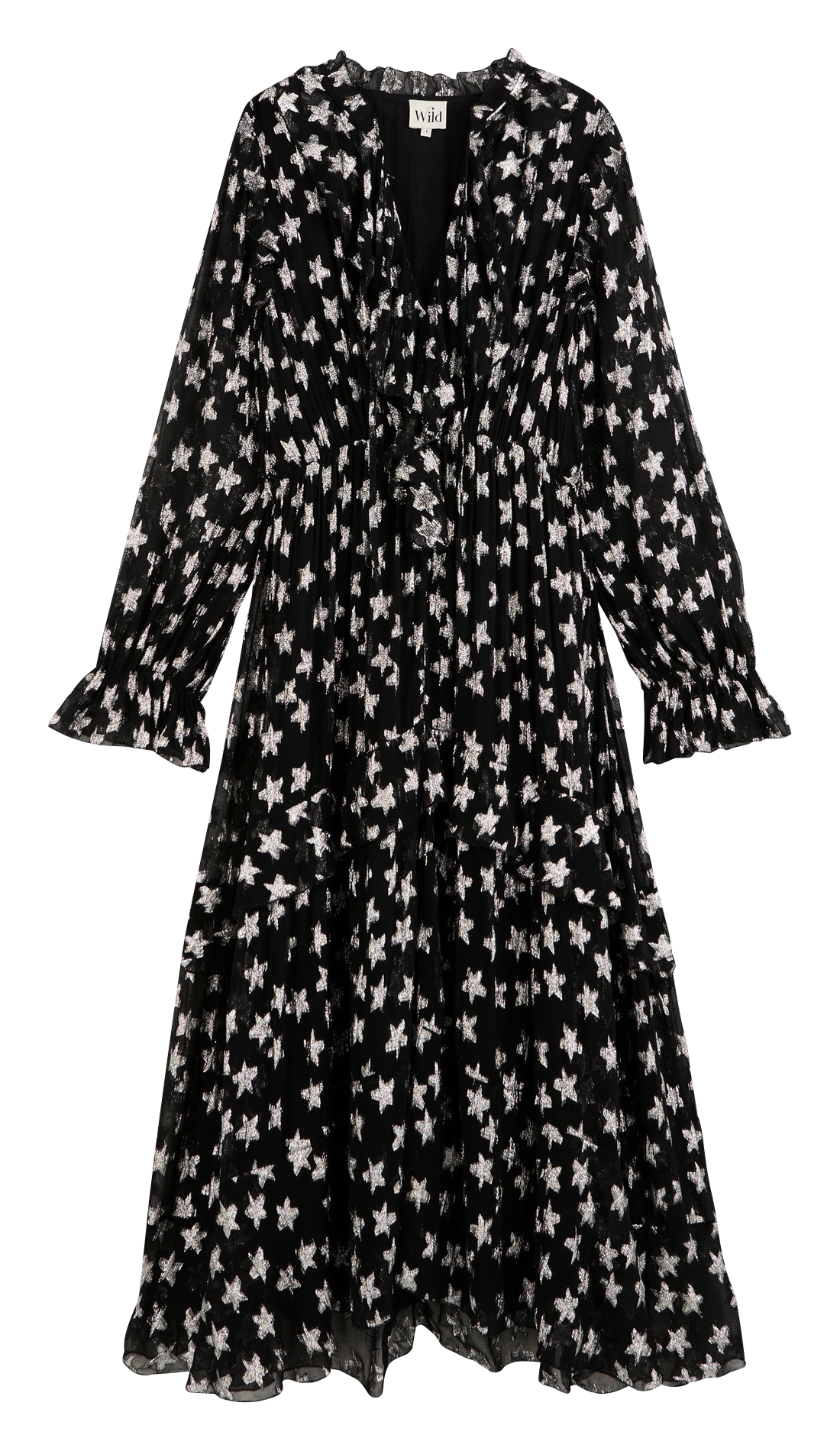 Robe midi cintrée imprimée WILD Schwarz