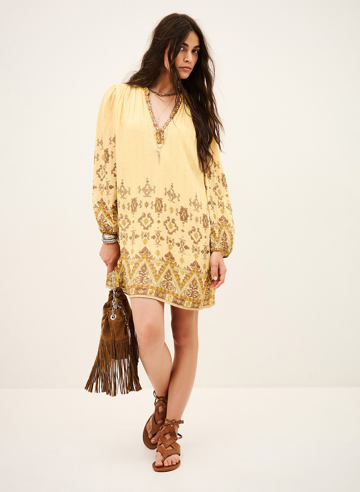 Robe courte imprimée BA&SH Jaune
