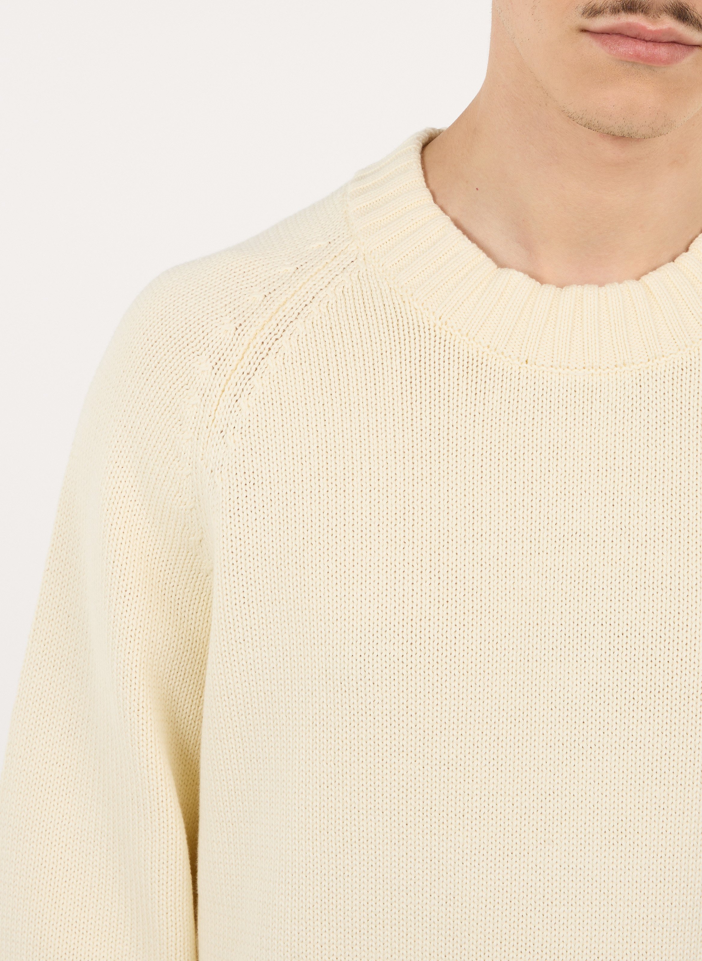 Rechte, katoenen trui met ronde hals SAISON 1865 Beige