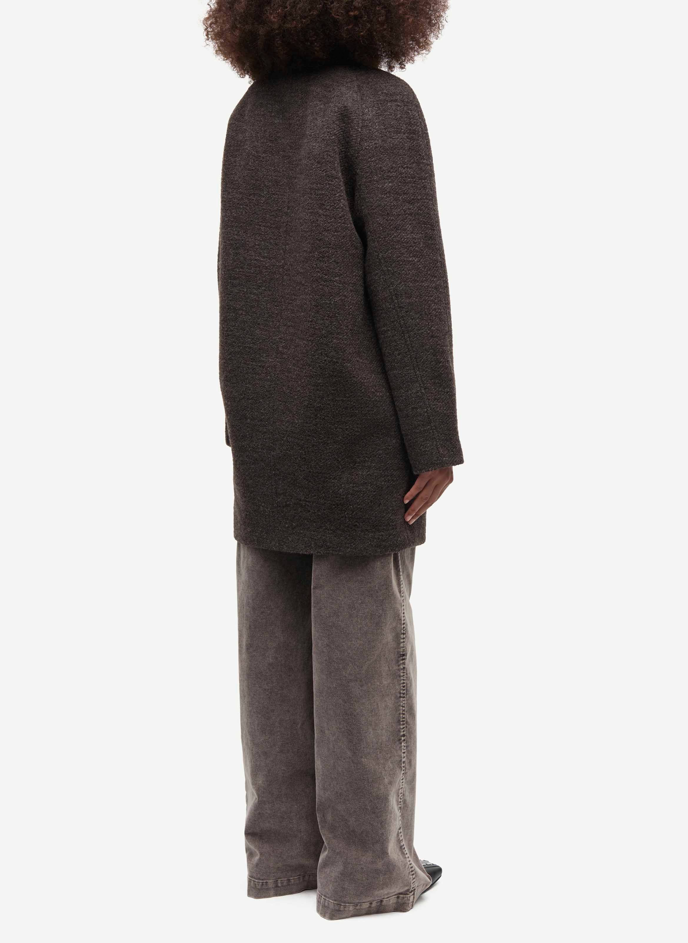 Manteau mi-long ample en laine mélangé SAMSOE SAMSOE Gris