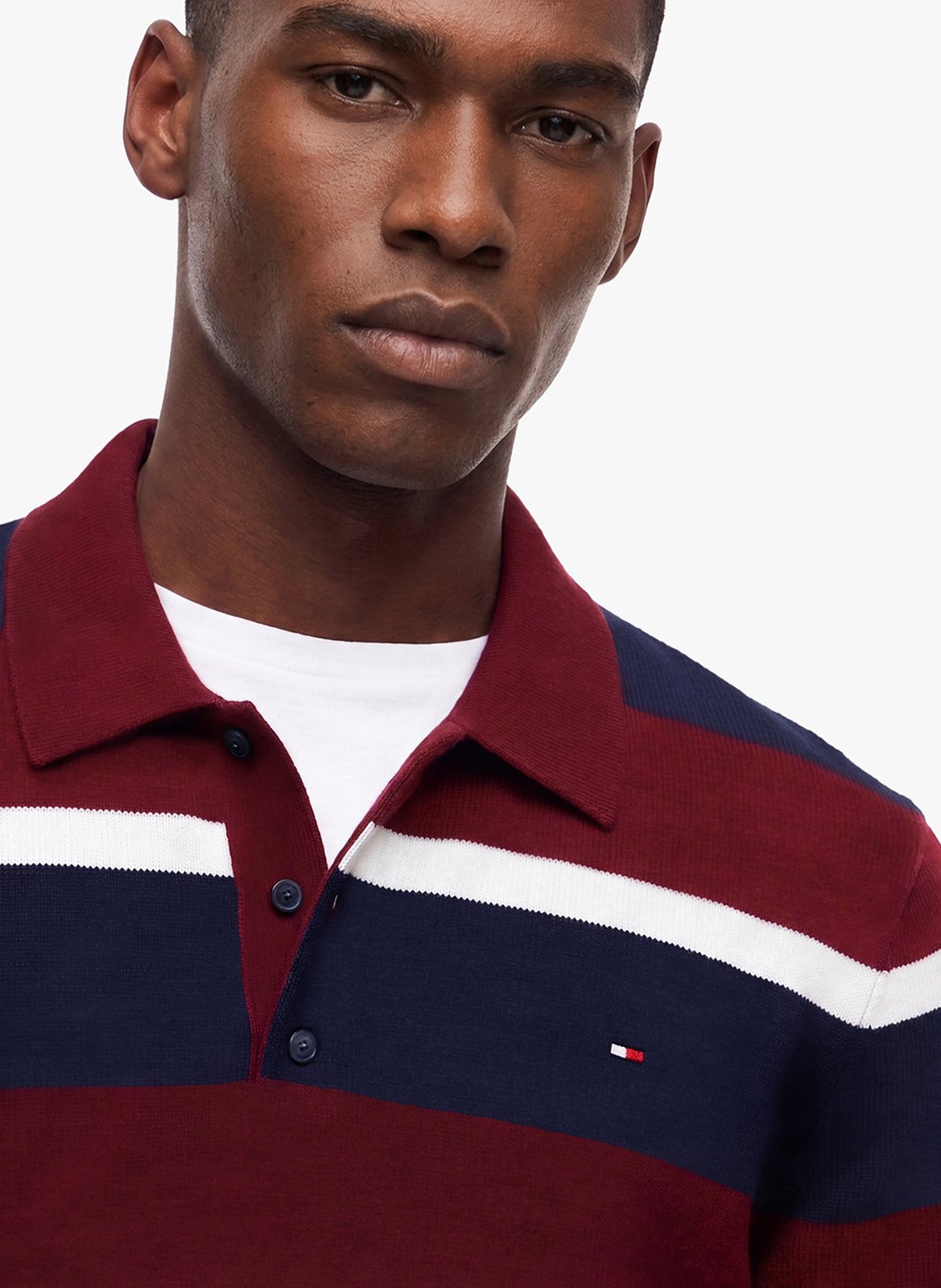 Polo droit en coton bio mélangé TOMMY HILFIGER Bleu