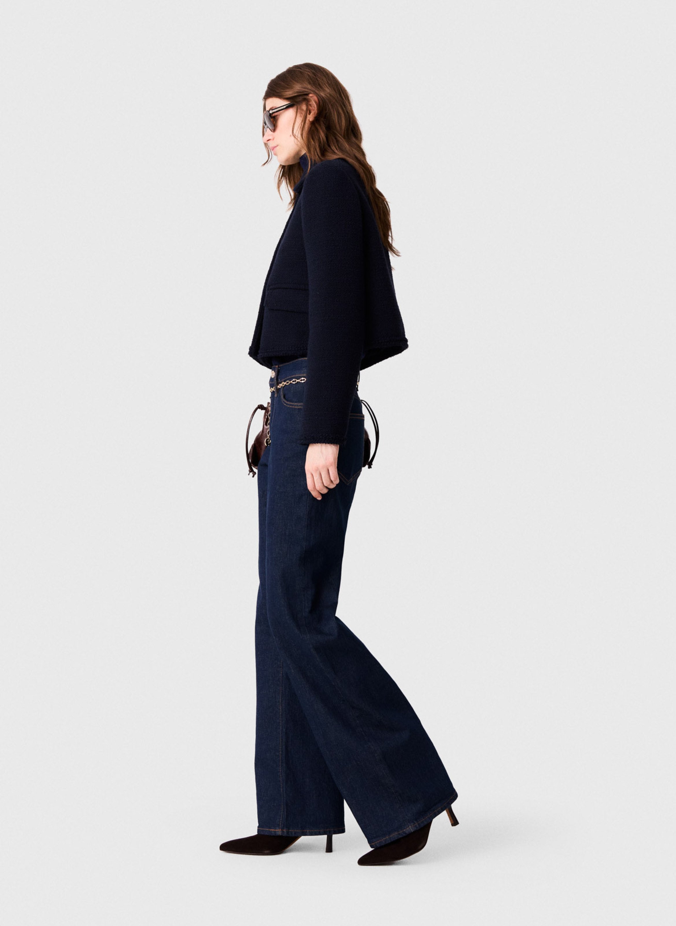 Fitted jacket with classic collar MAJE Blue
