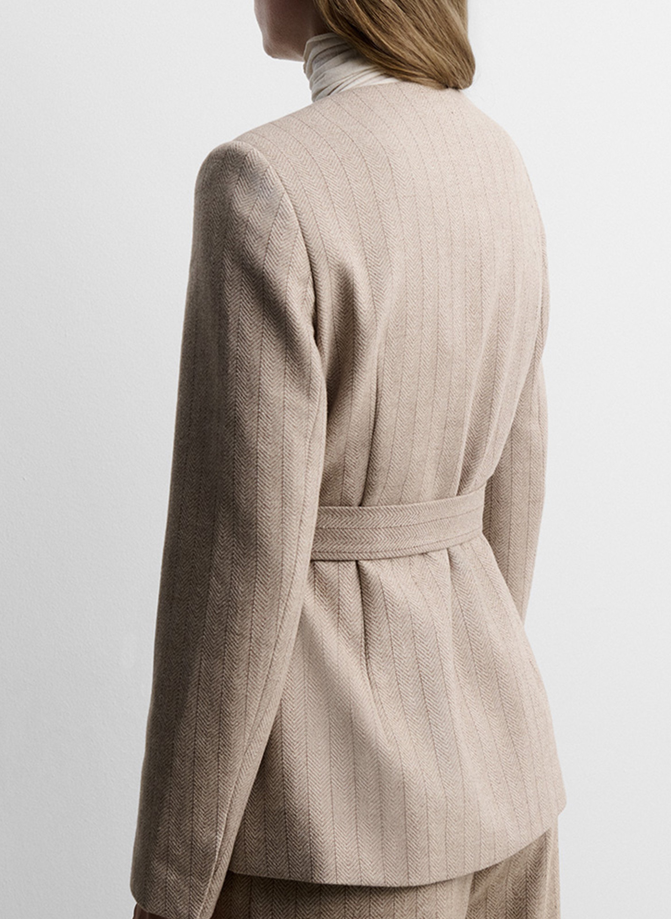 Fitted striped jacket SIMORRA Beige