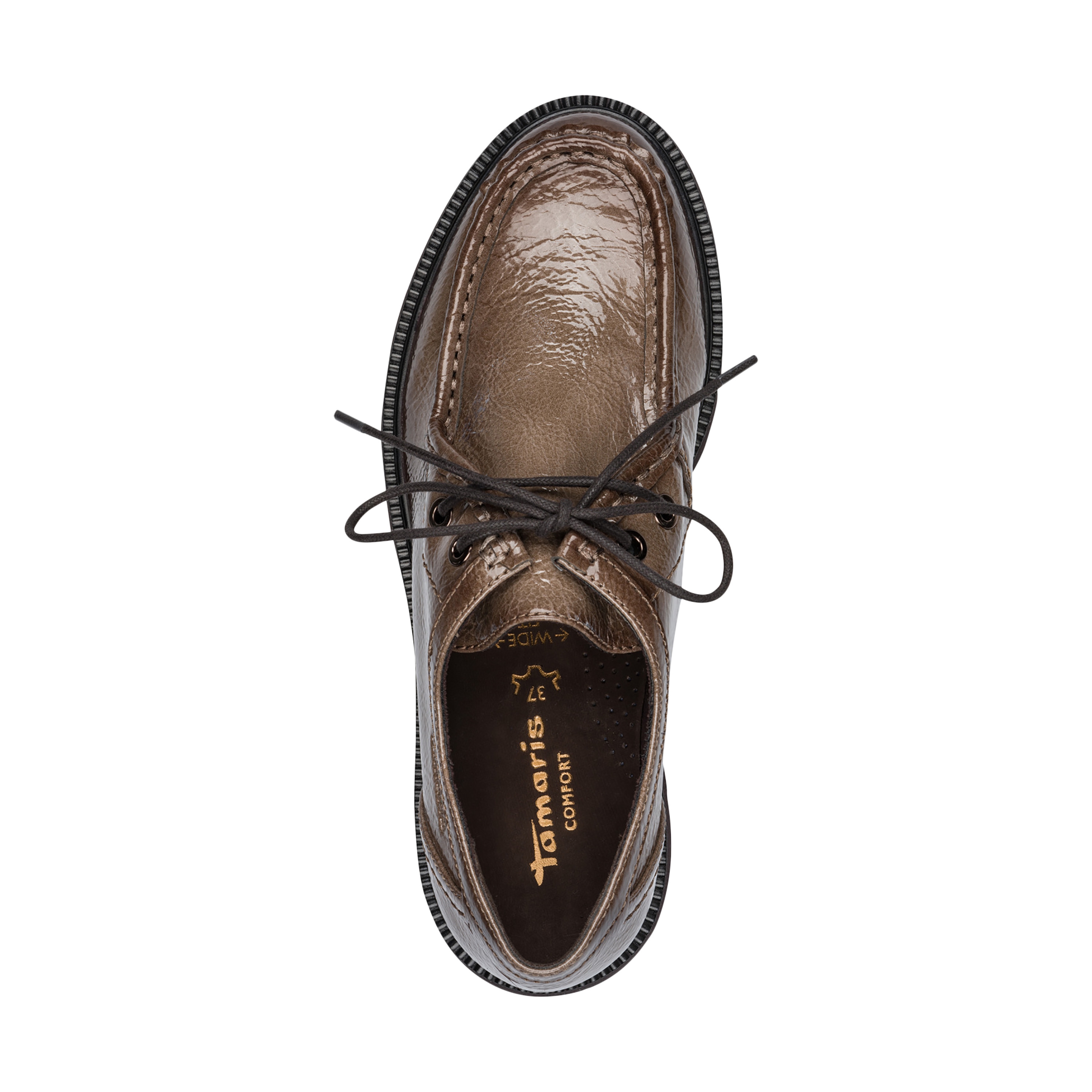 Comfort leather heeled derby shoes TAMARIS Brown