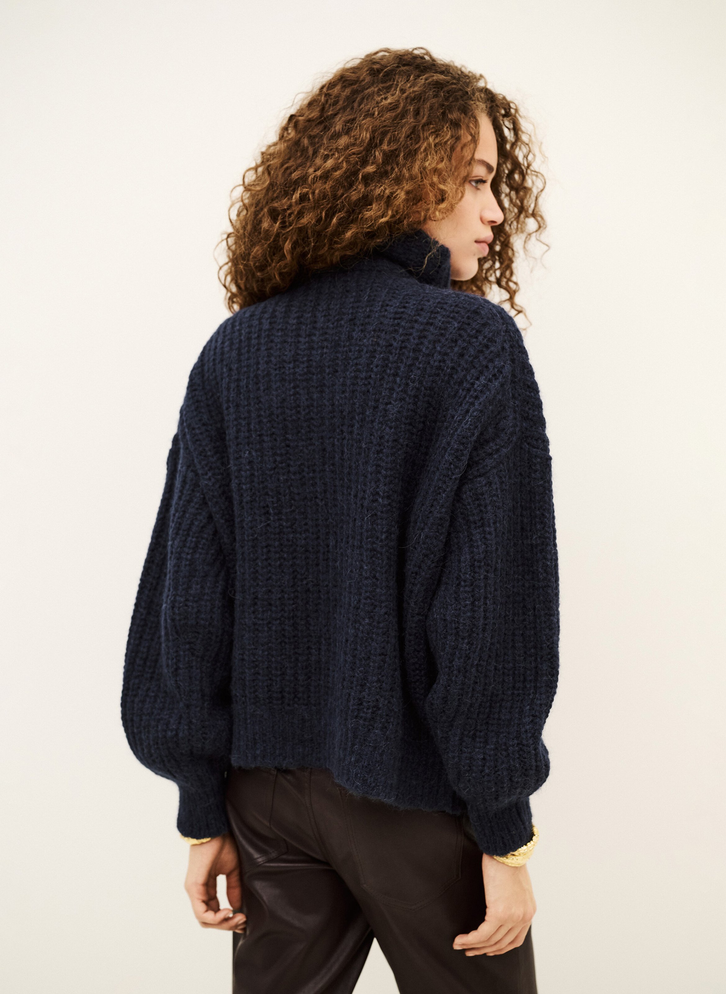 Cardigan ample en laine mélangée BA&SH Bleu