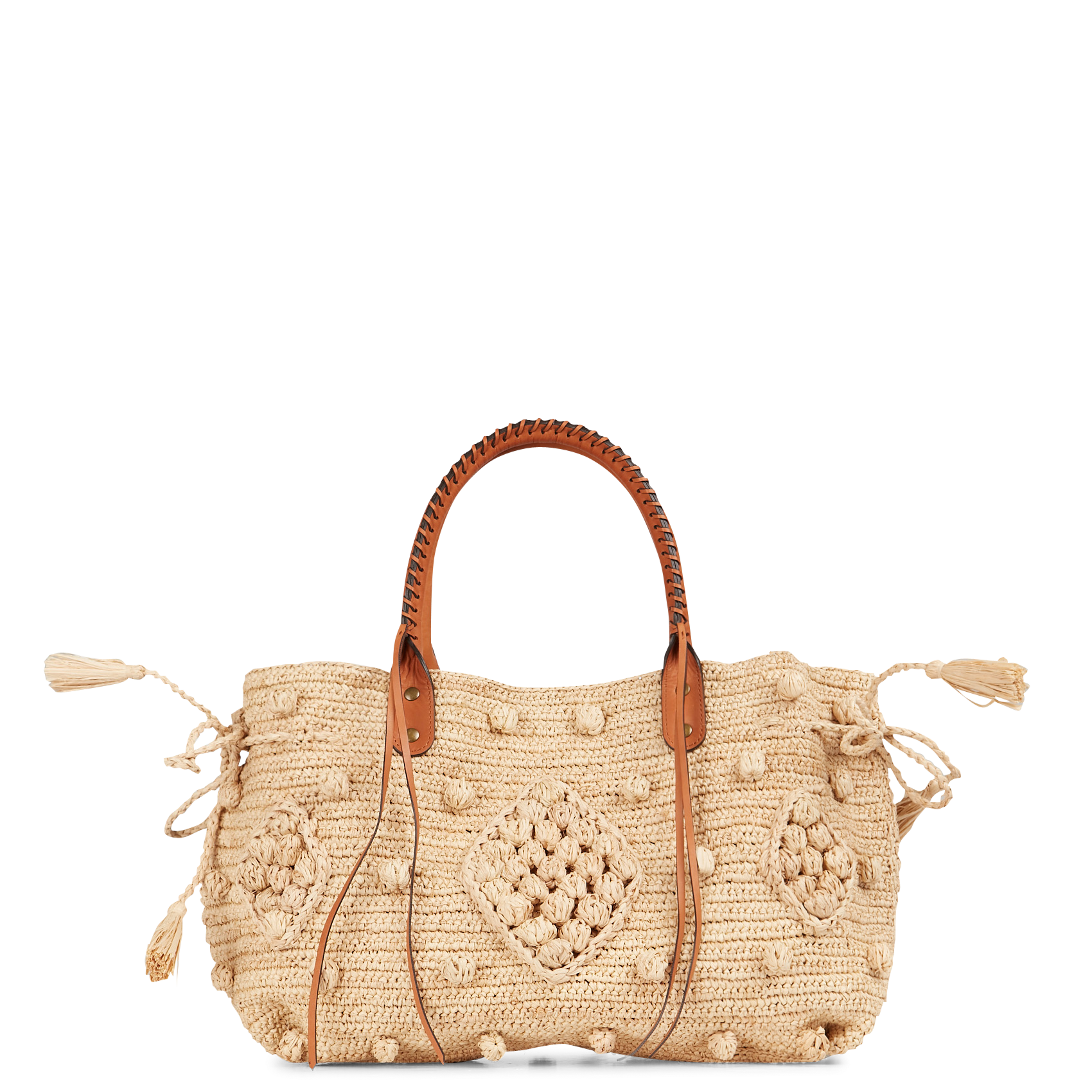 Bolso de mano de rafia y piel Beige Gerard darel Mujer Place