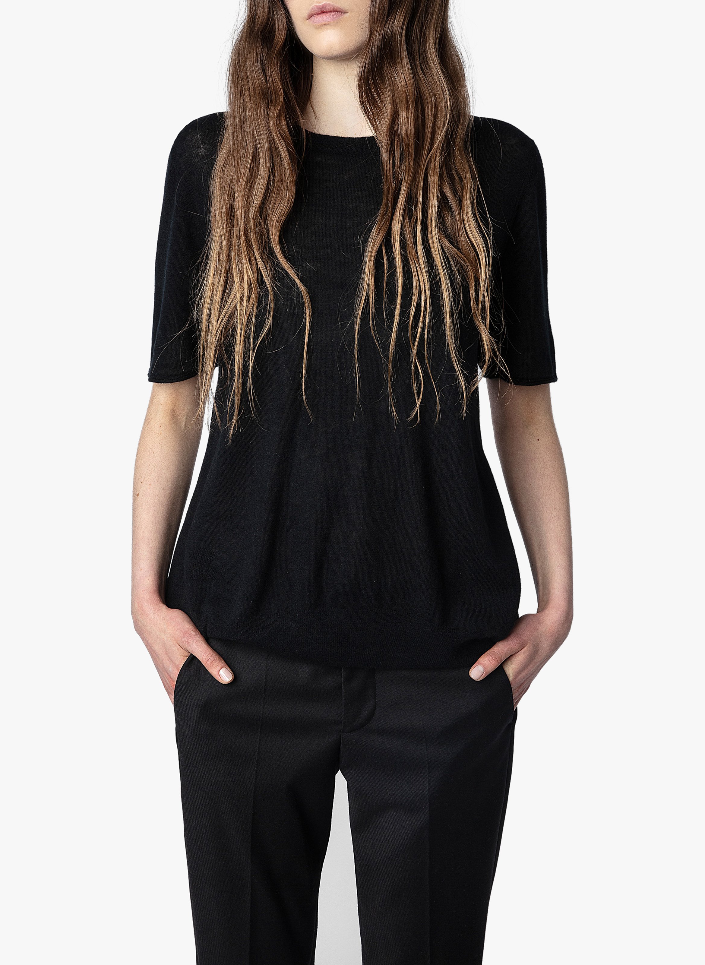 Pull col rond en cachemire ZADIG&VOLTAIRE Noir