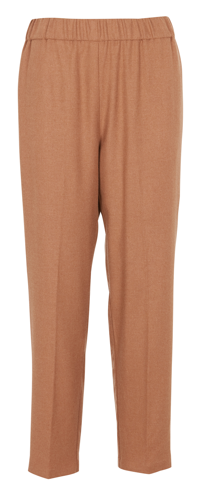 Pantalon carotte en flanelle de laine  POMANDERE Marron