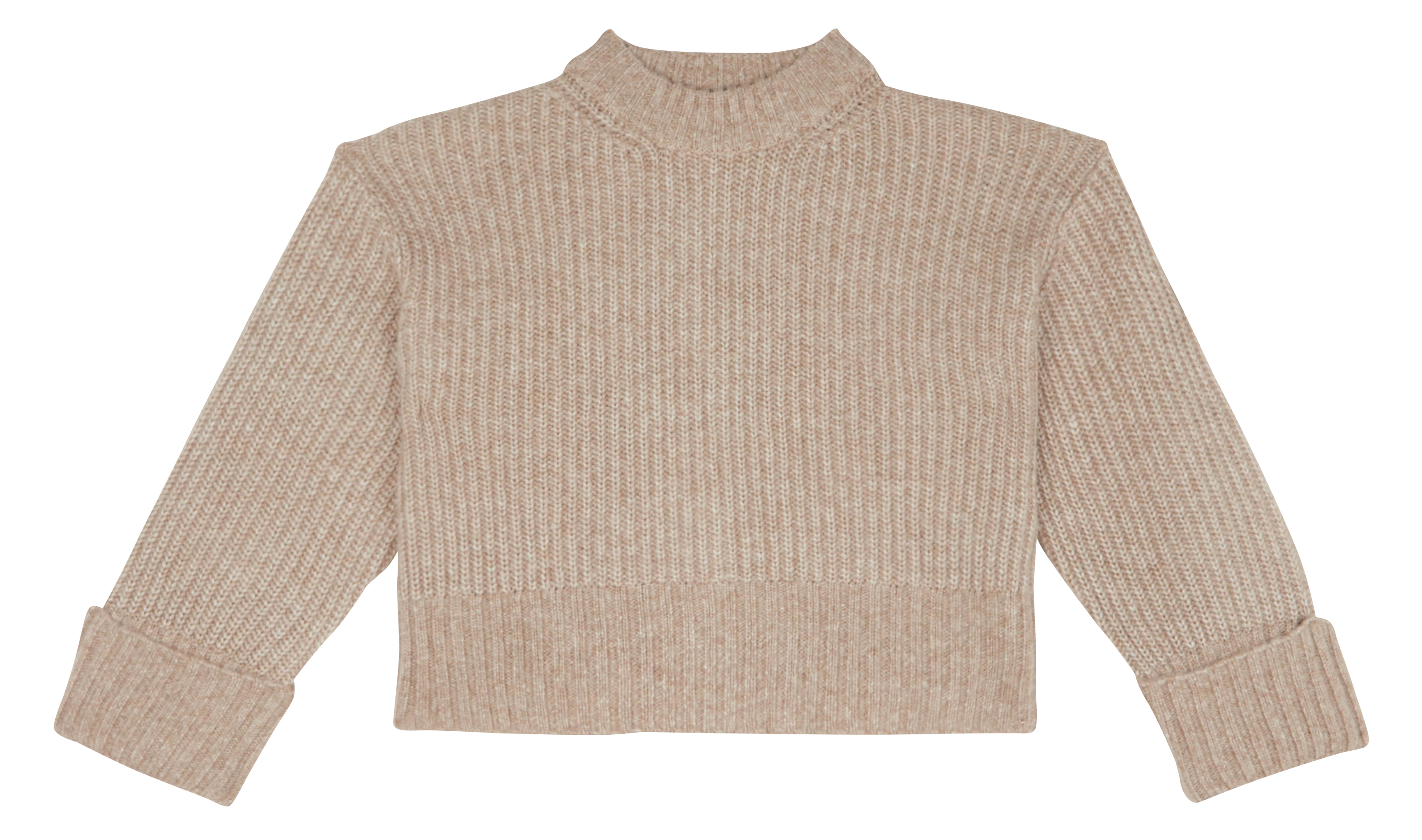Pull ample col rond en maille mélangée GINA TRICOT Beige