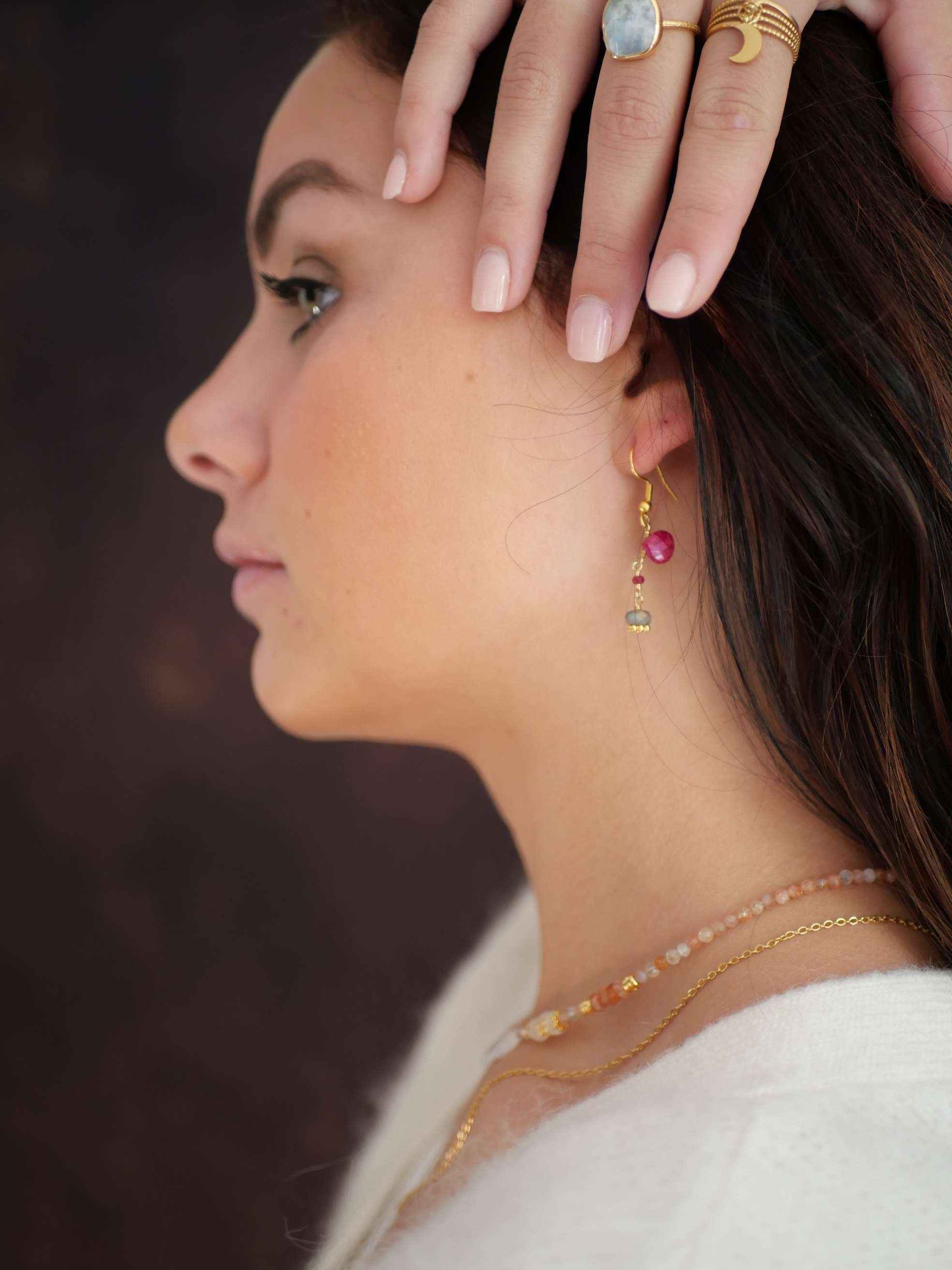 Rubellite earrings GINANDGER Pink