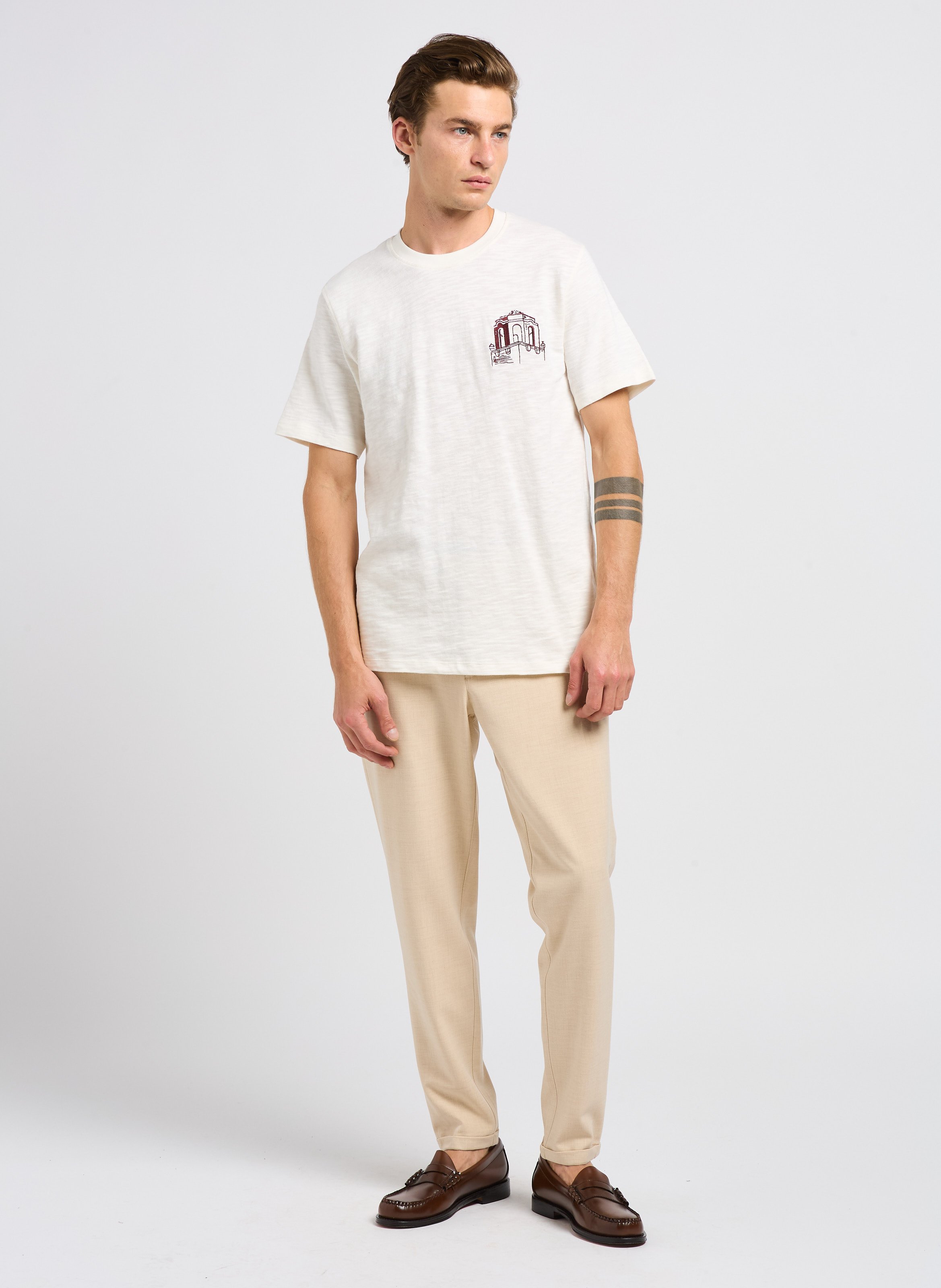 Pantalon de costume en fibres recyclées mélangées LES DEUX Marron