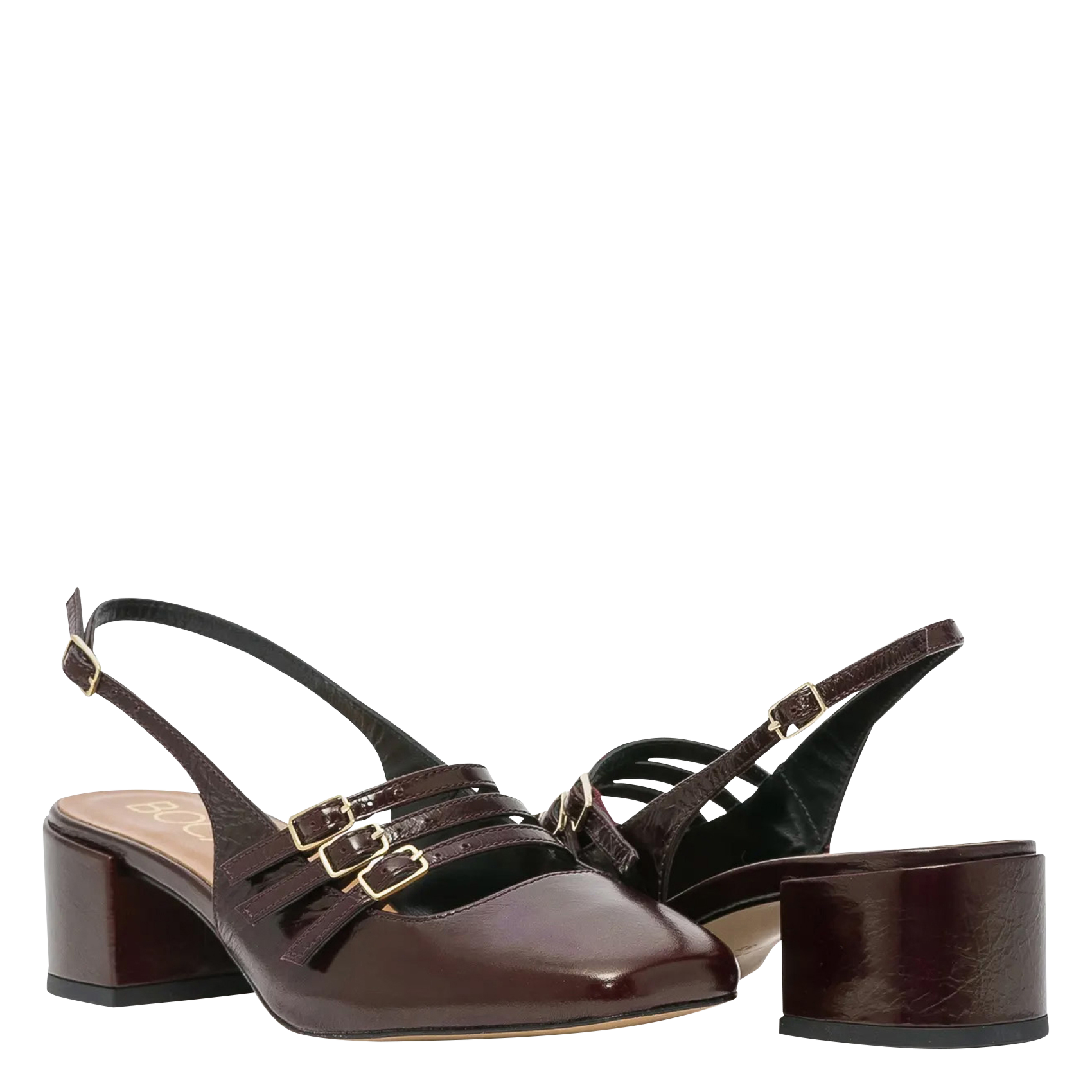 Riemchenschuhe aus Leder Braun