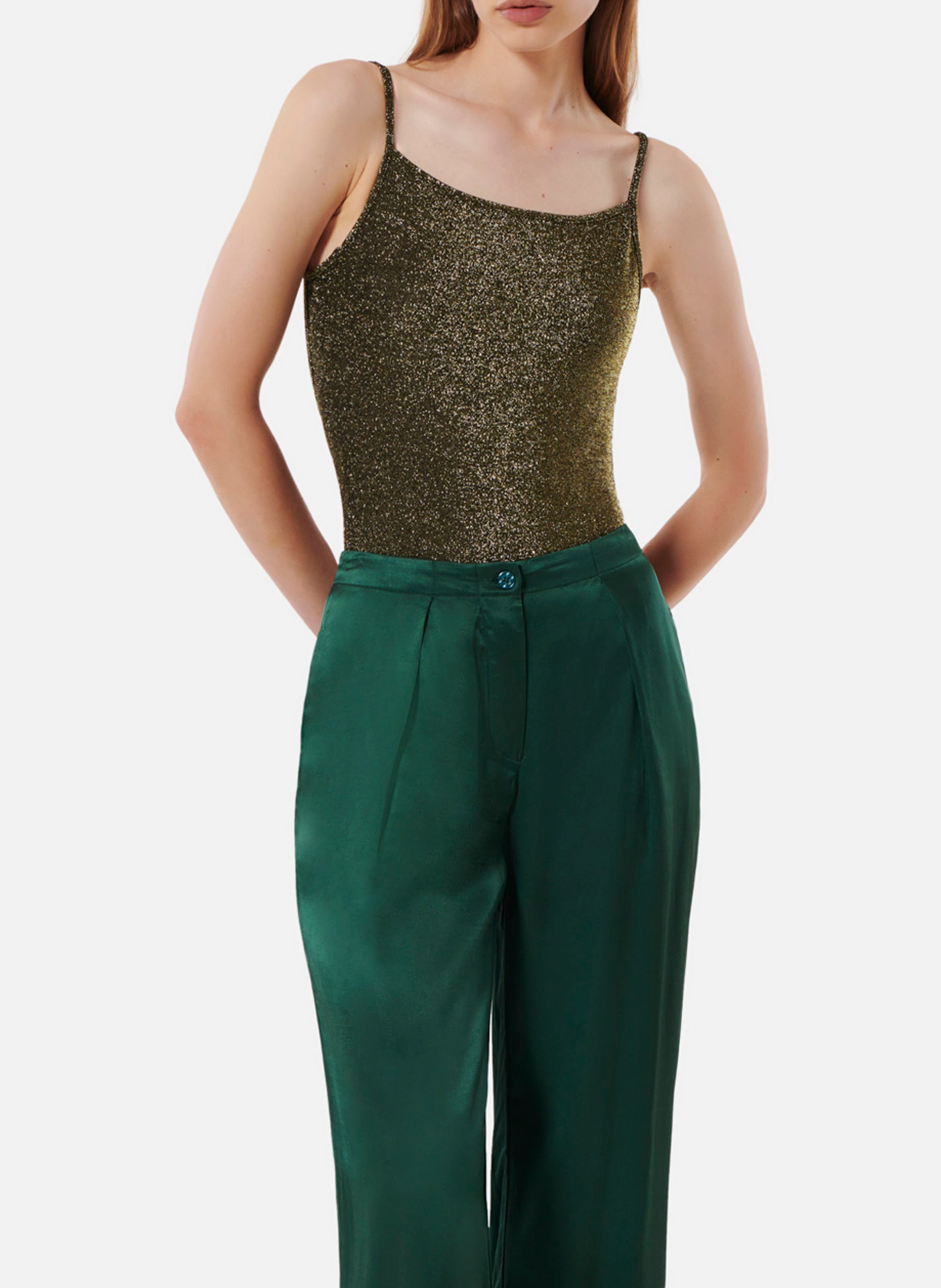 Body mit rundem Ausschnitt und Pailletten KARMA KOMA Golden