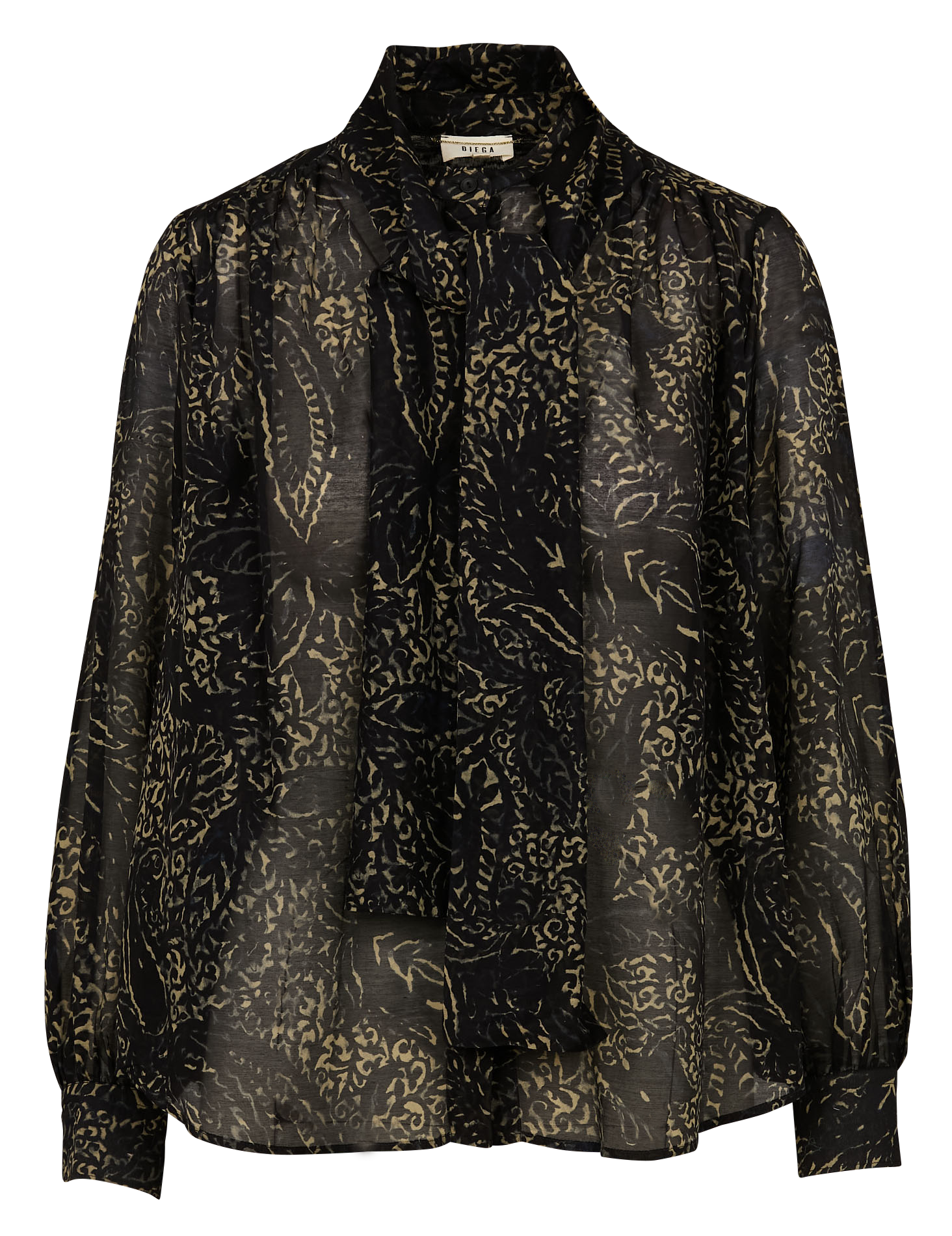 Straight printed silk and cotton shirt DIEGA Blue