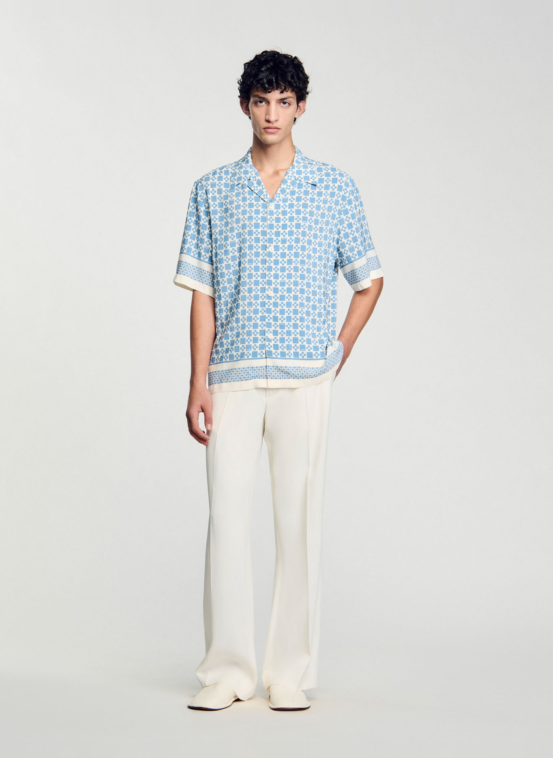 Rechte bedrukte blouse SANDRO Blauw