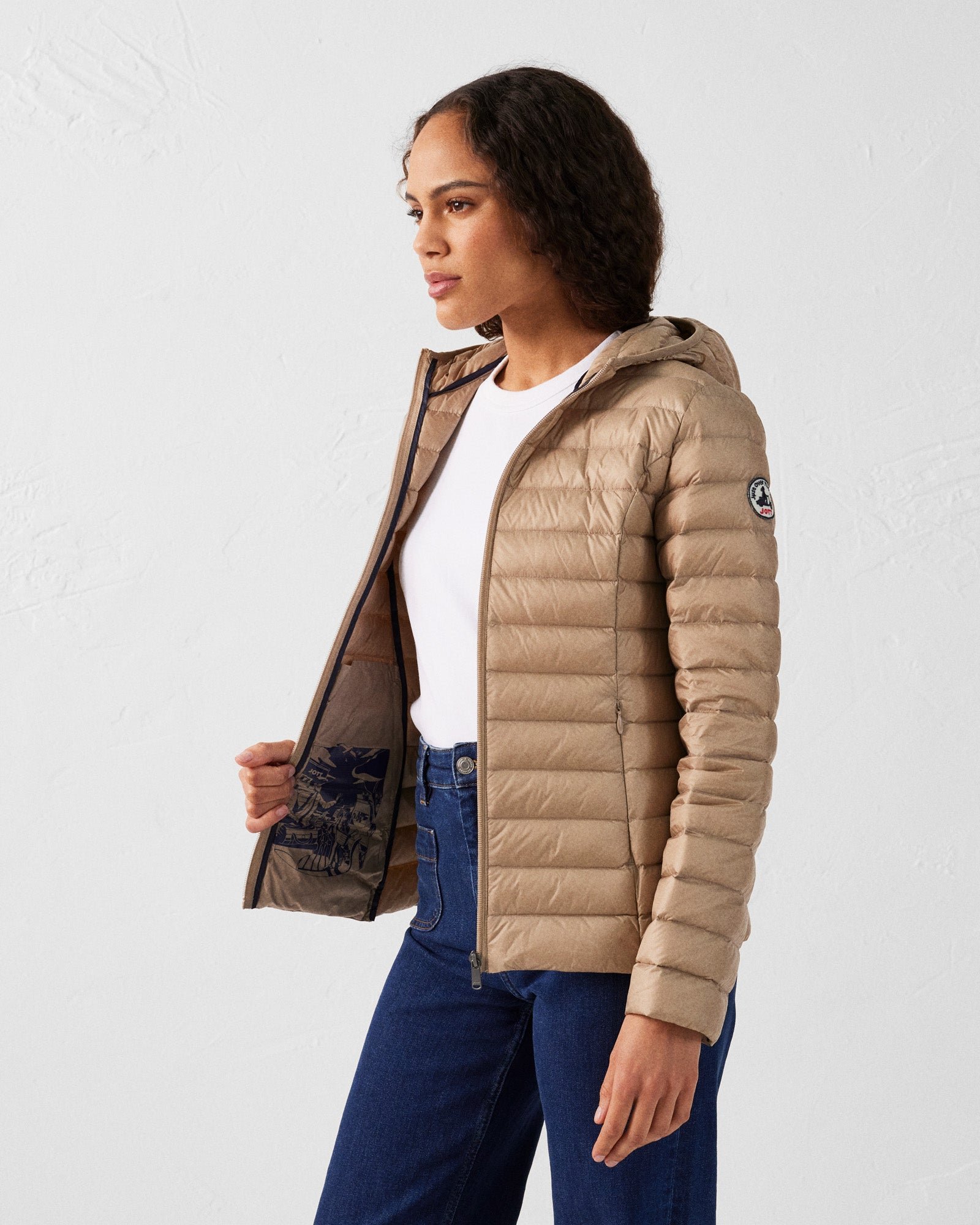 Lightweight hooded puffer jacket Cloe JOTT Beige