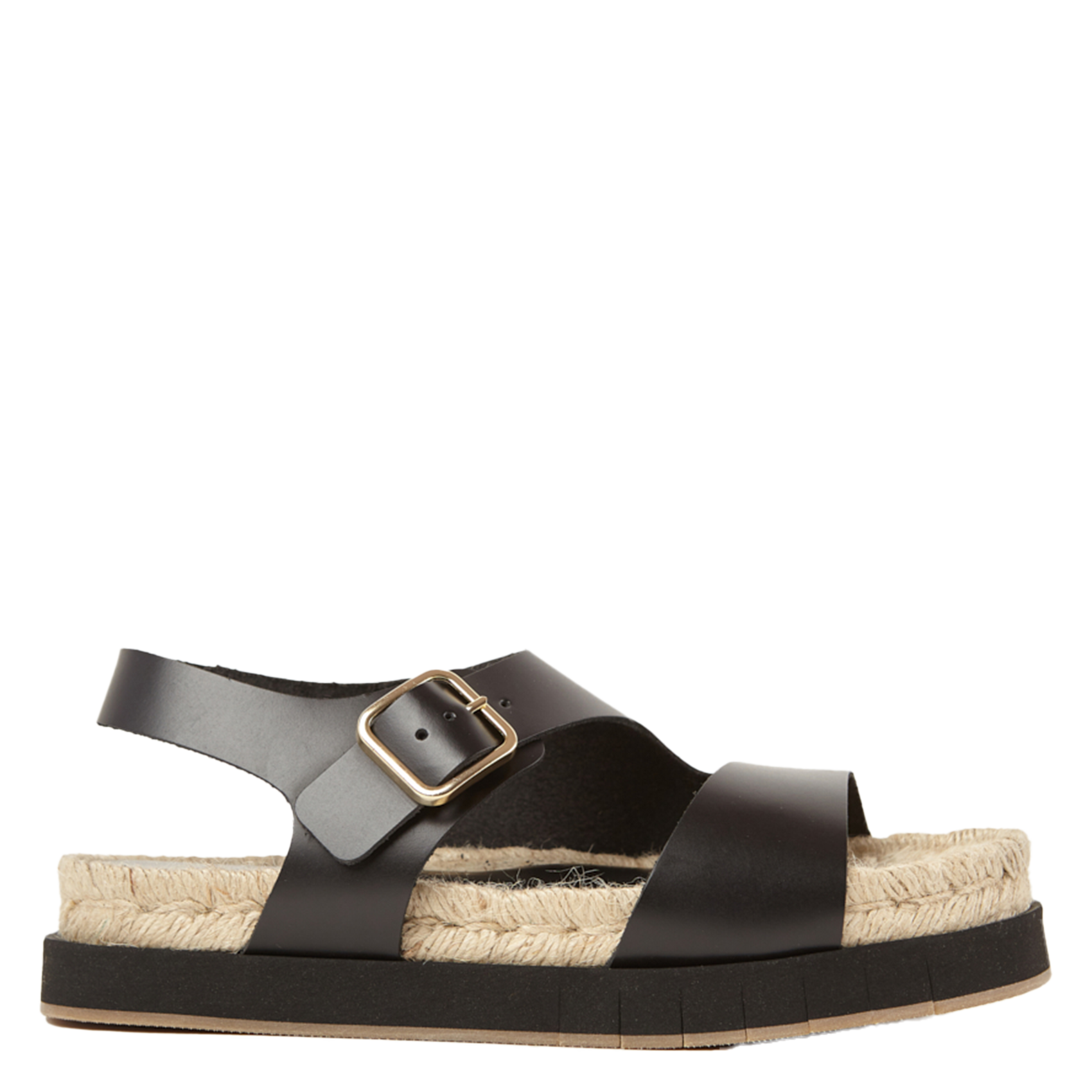 Sandales plates en cuir VIOLA Black