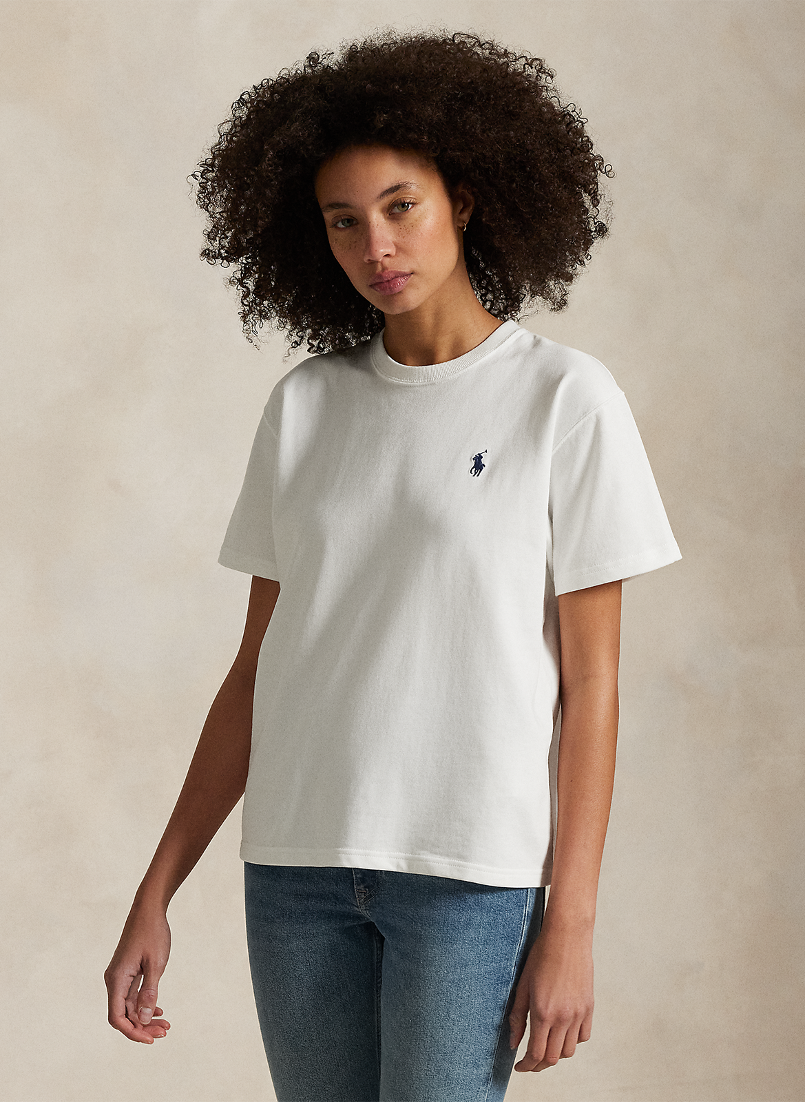Tee-shirt col rond en coton POLO RALPH LAUREN Blanc