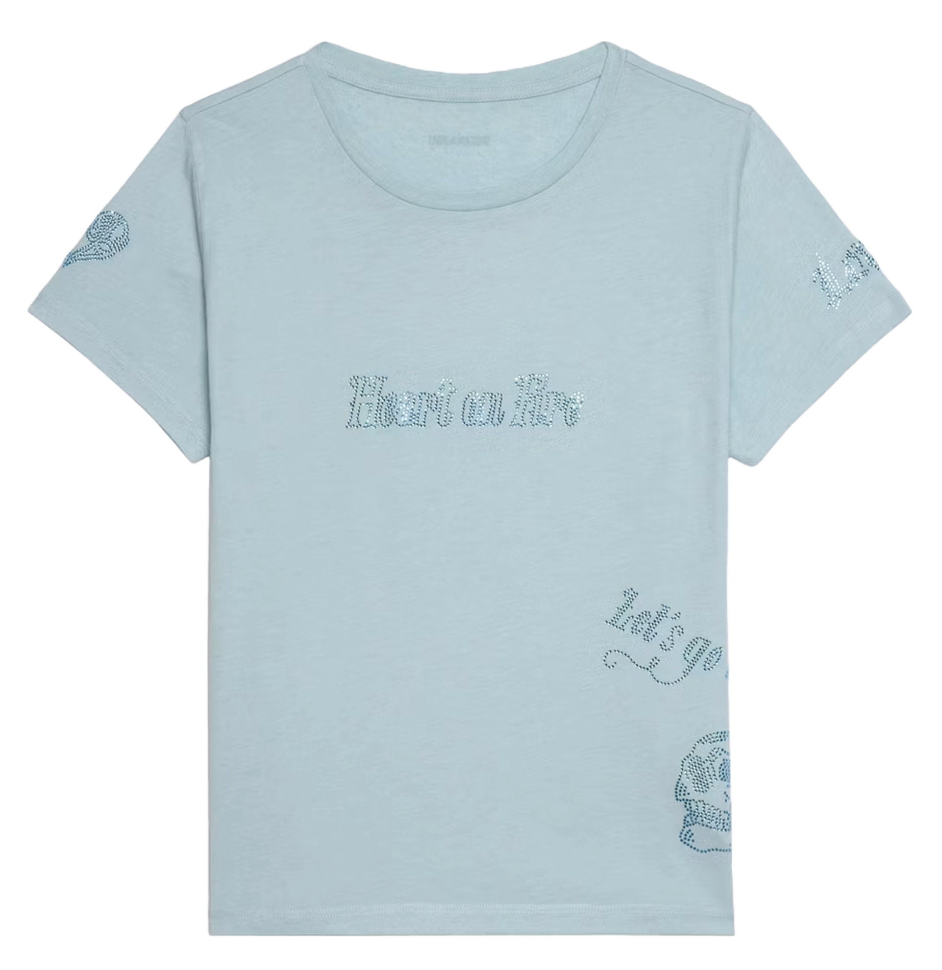 Tee-shirt col rond à strass ZADIG&VOLTAIRE Bleu