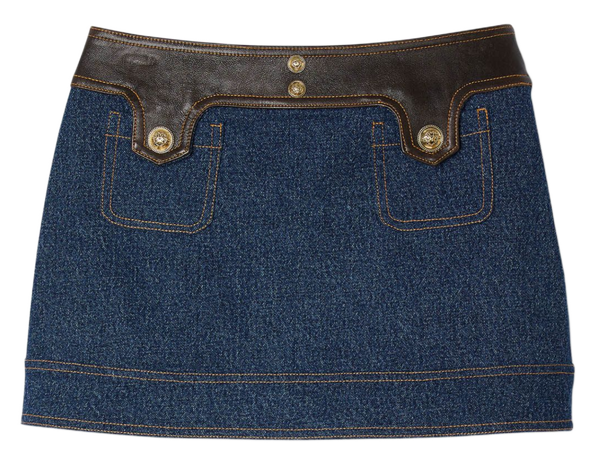 Jupe courte en denim de coton SANDRO Bleu