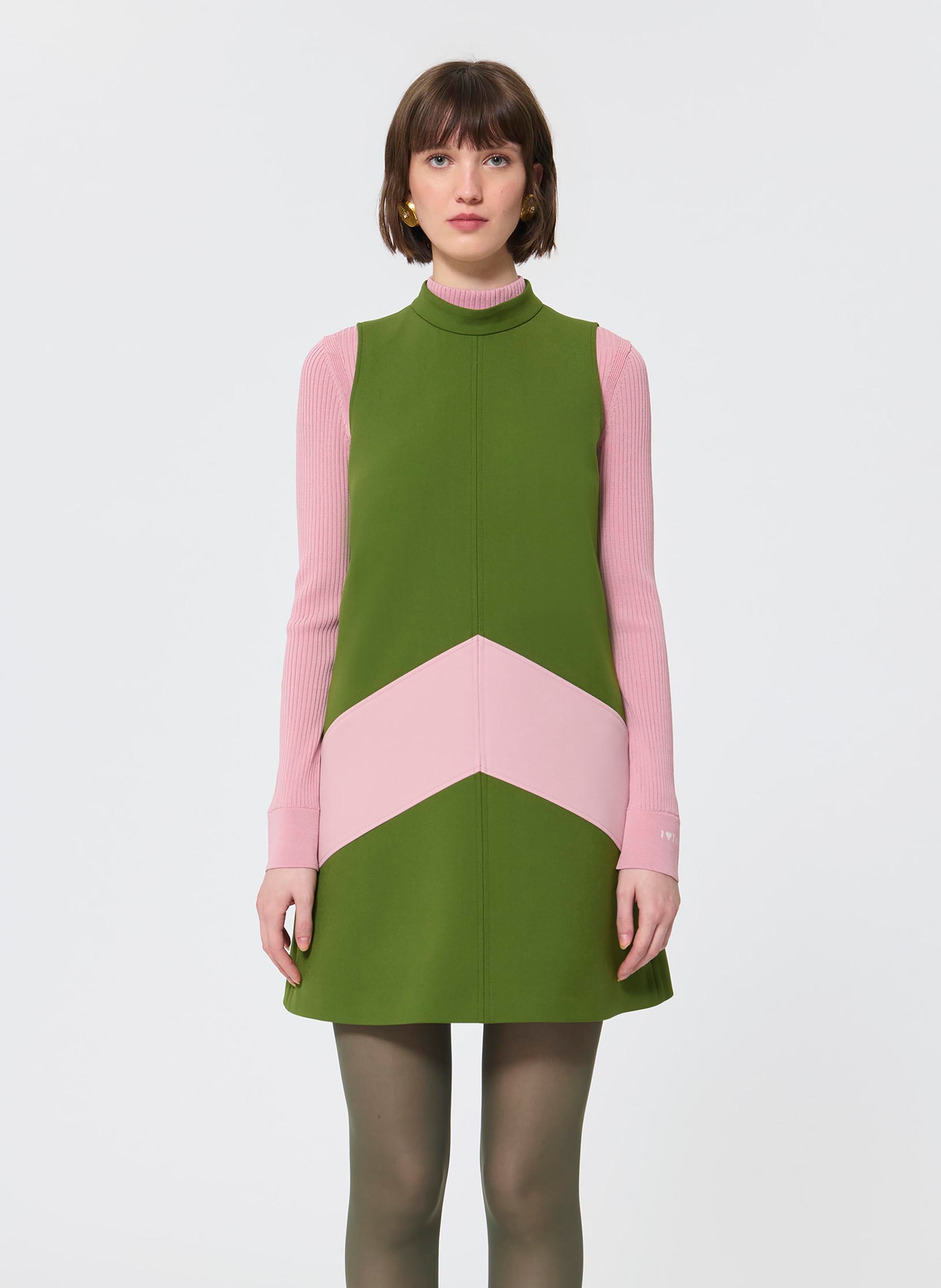 Robe courte col rond sans manches TARA JARMON Vert