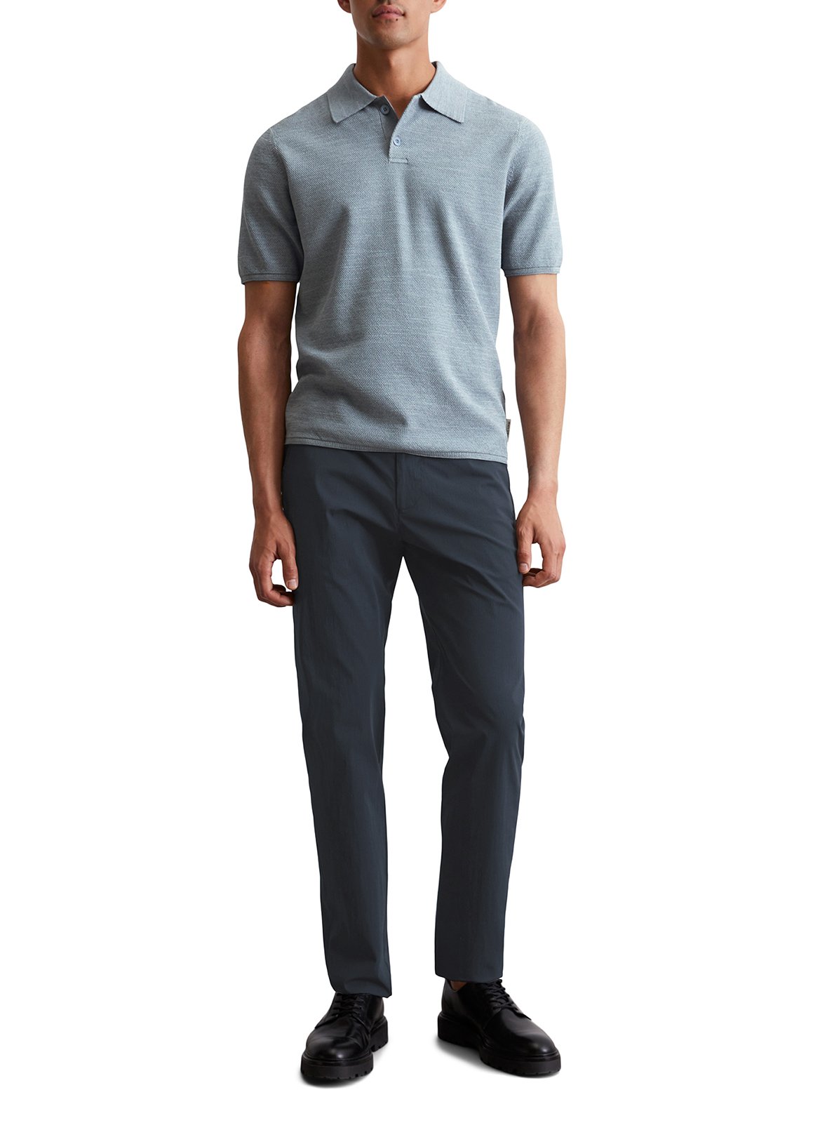 Top col polo en coton MARC O'POLO Bleu