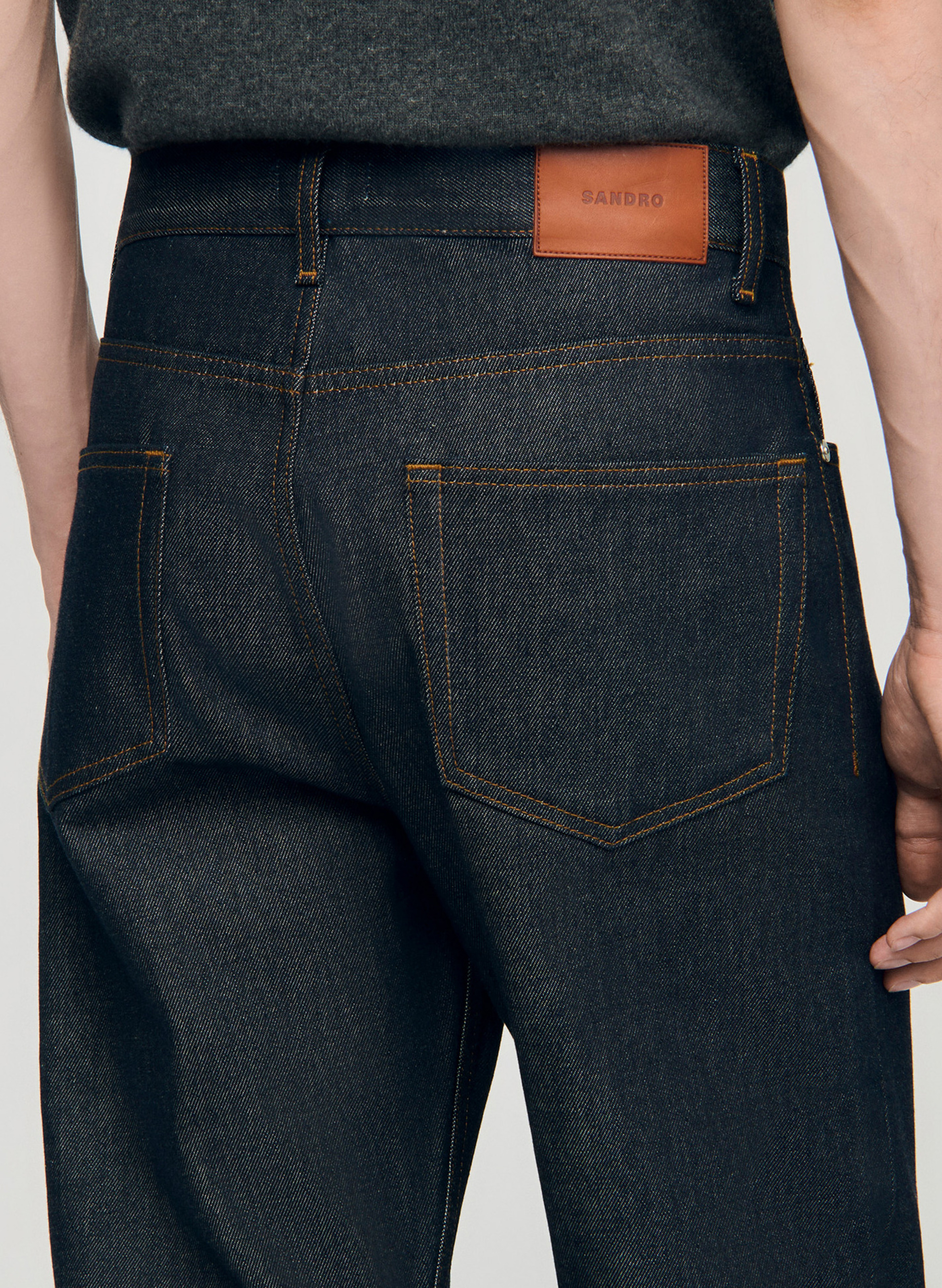 Katoenen jeans met rechte pijp SANDRO Blauw