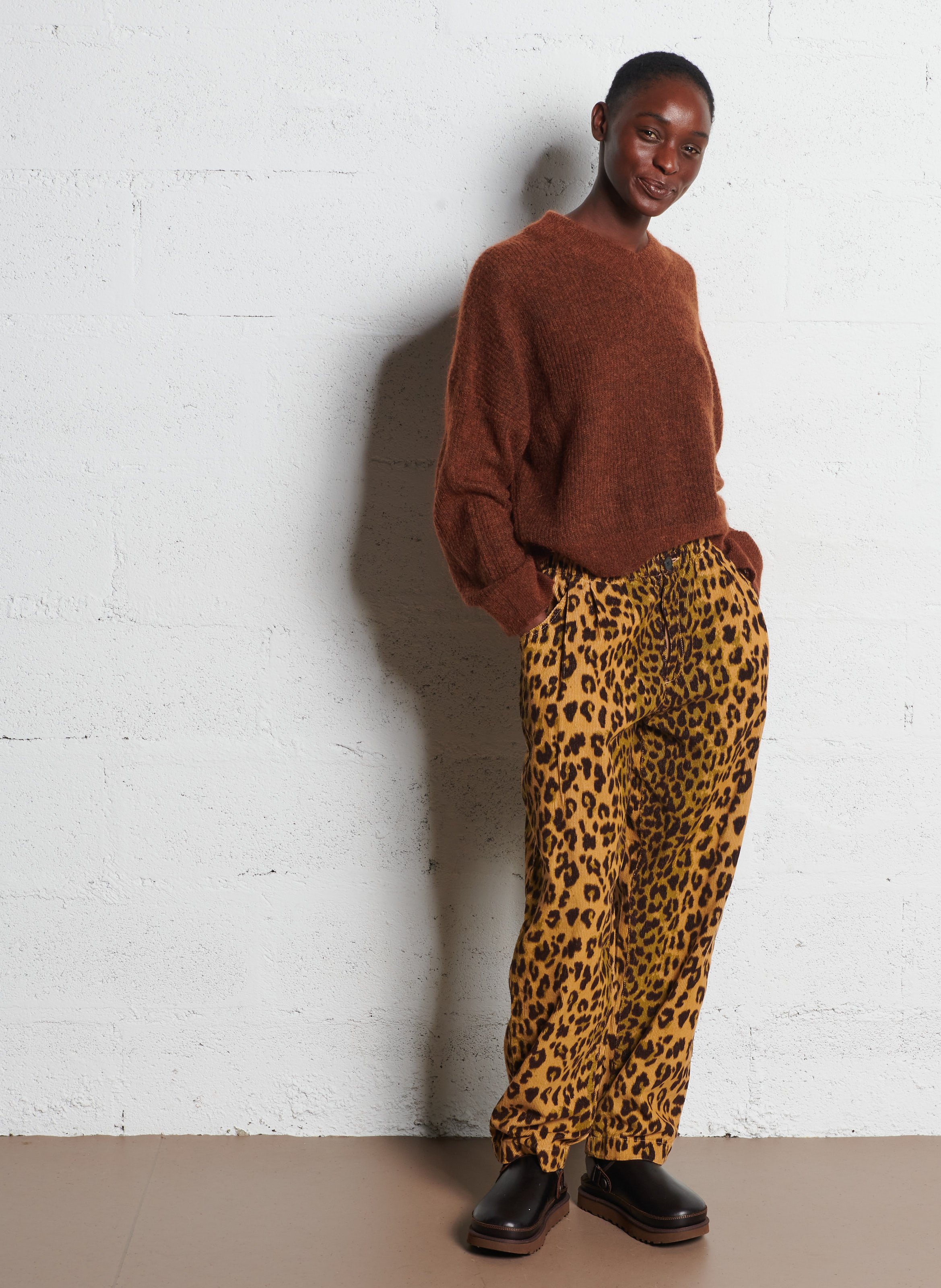 Wijde trui van mohairmix met V-hals BELLEROSE Blauw