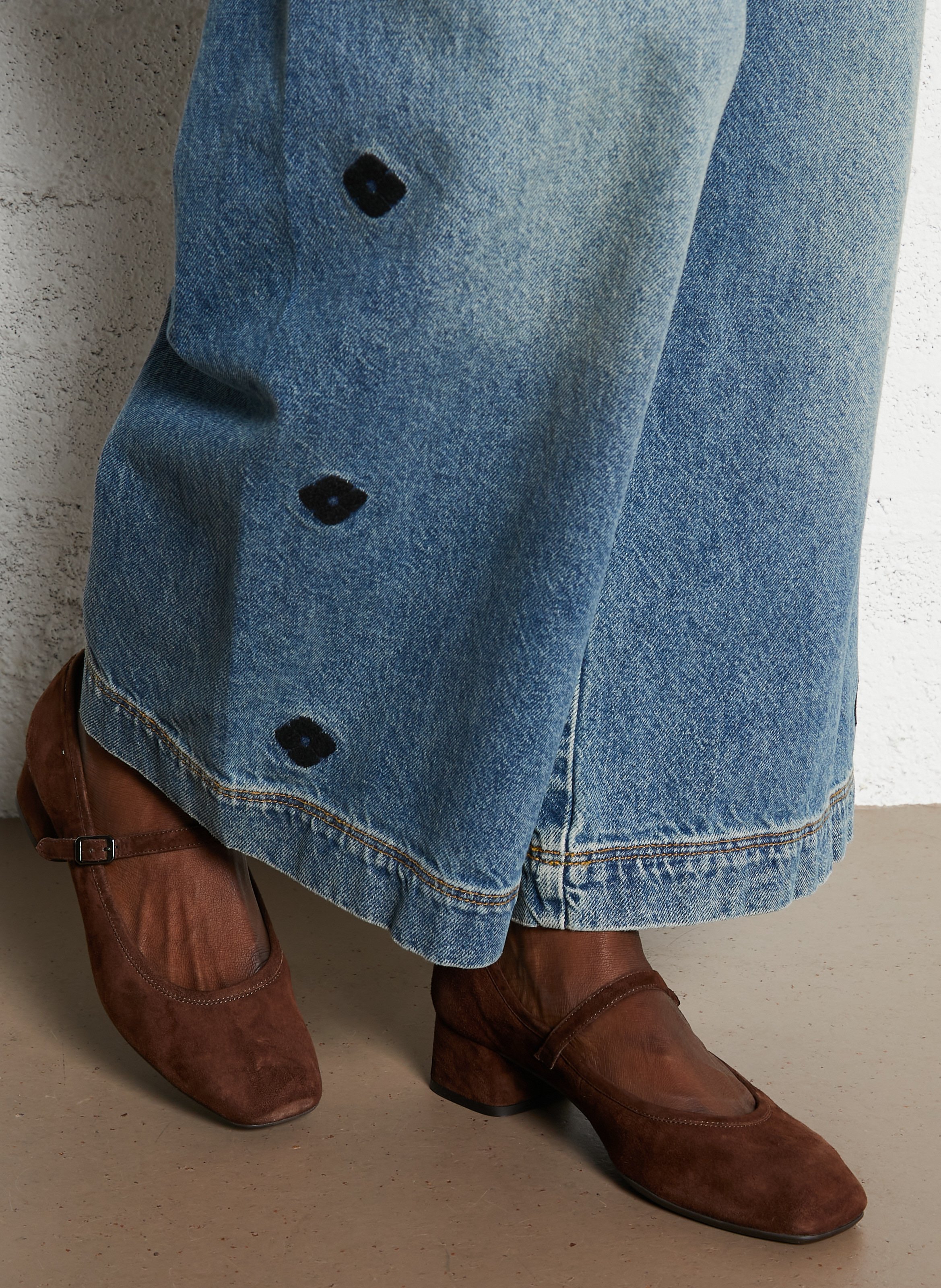 Suède Mary-Janes met hak REQINS Bruin