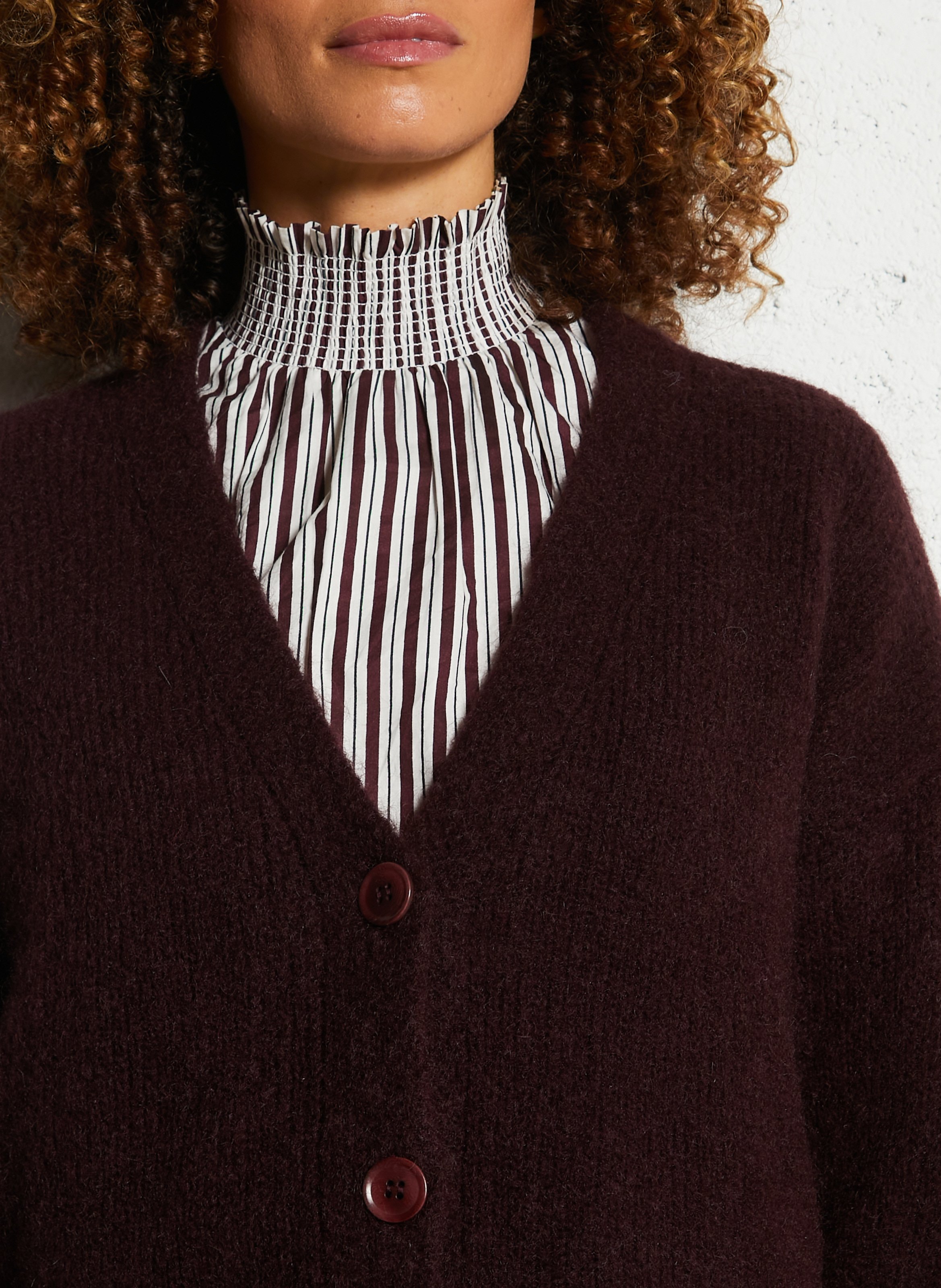 Cardigan en laine mélangée MAISON ANJE Prune