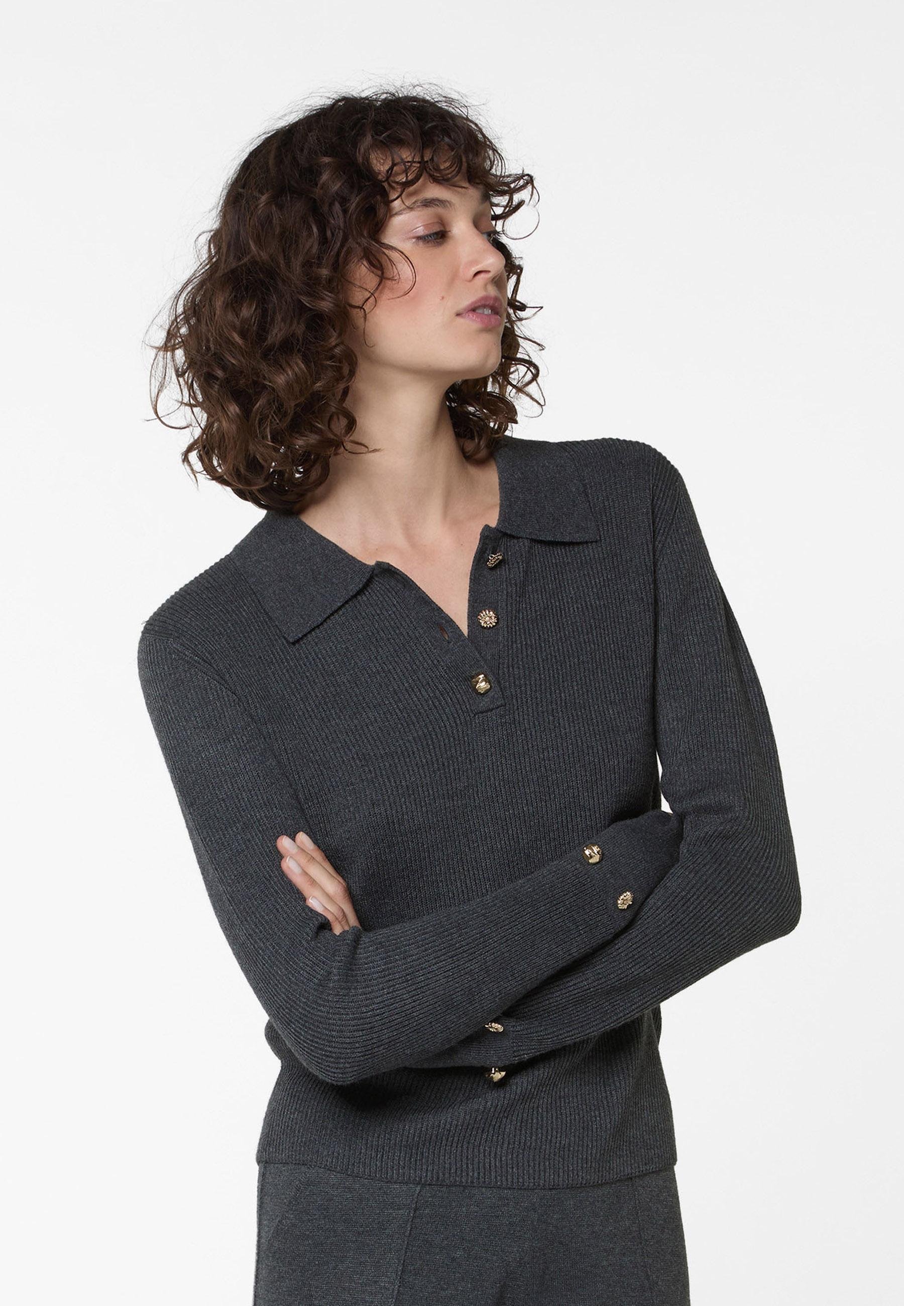 Ribbed polo RODIER Grey