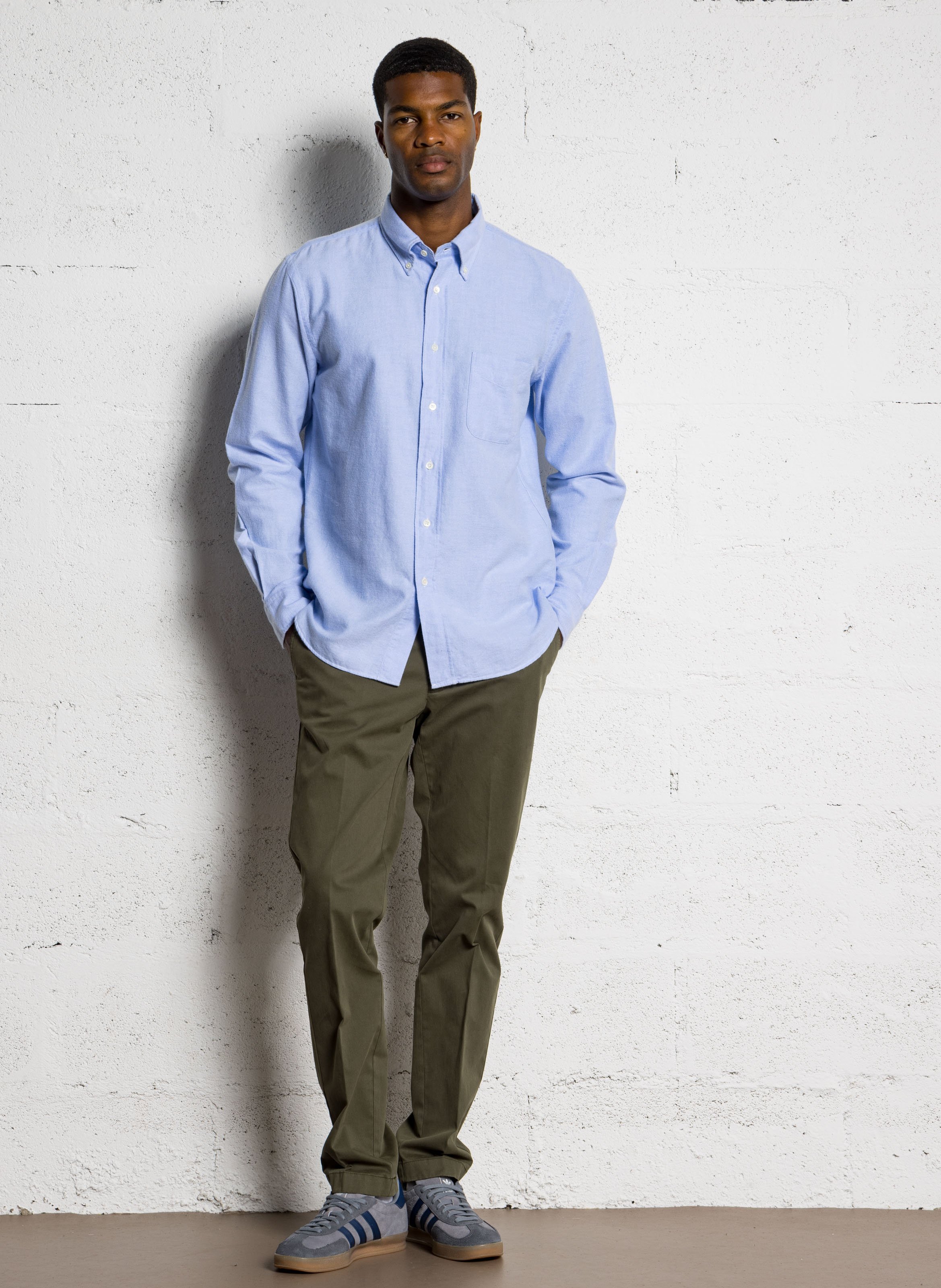 Chemise col américain en coton HARTFORD Bleu