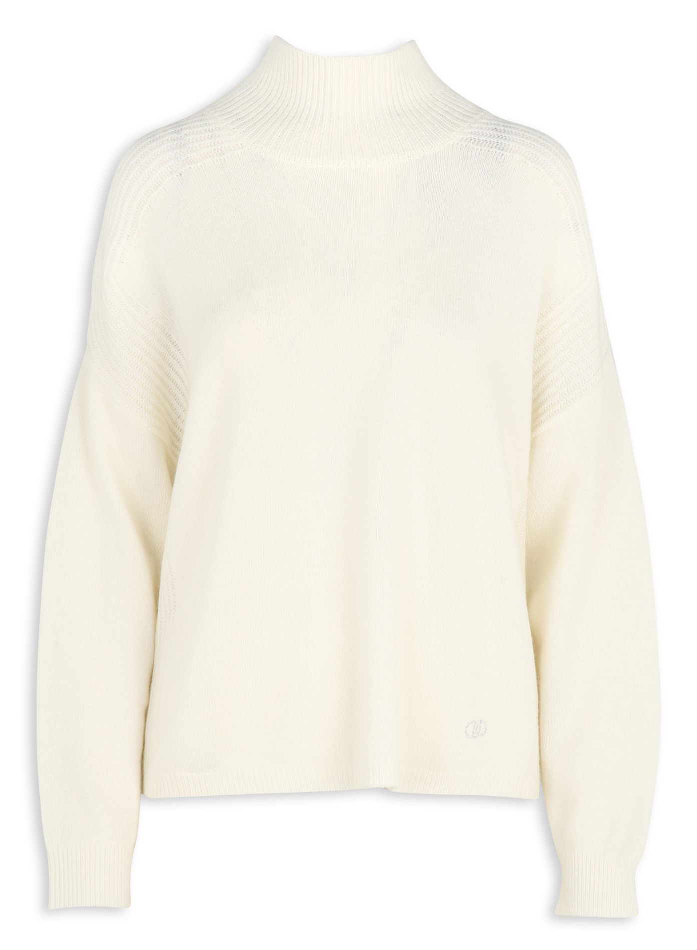 Pull ample à col montant en laine LIU JO Blanc