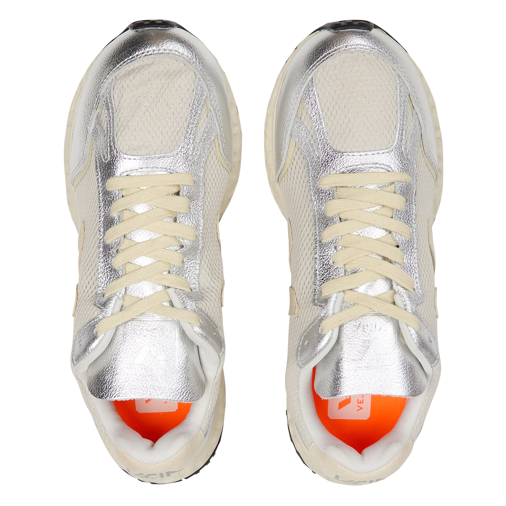 Zweifarbige metallische Sneakers VEJA Grau