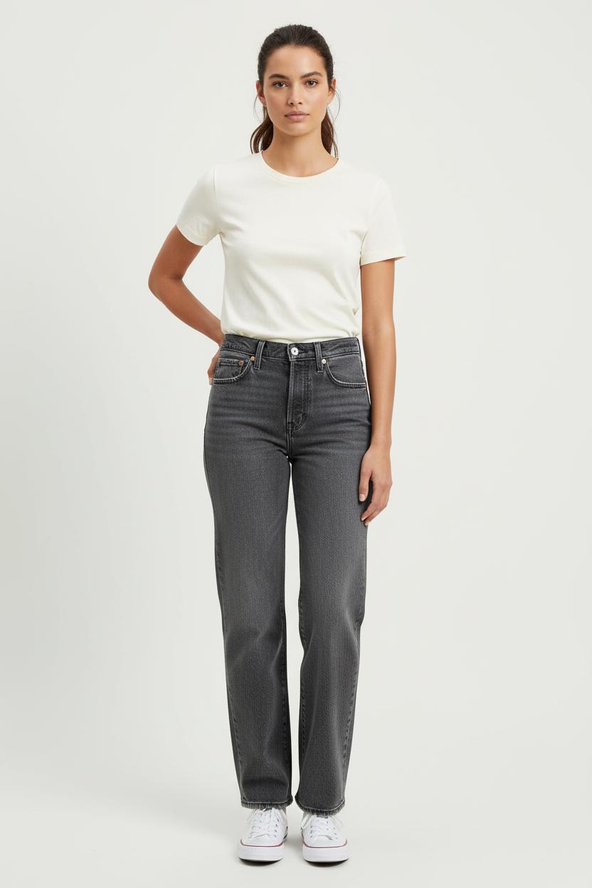 Cropped slim jeans with studs LEVI'S - Seconde main Grey