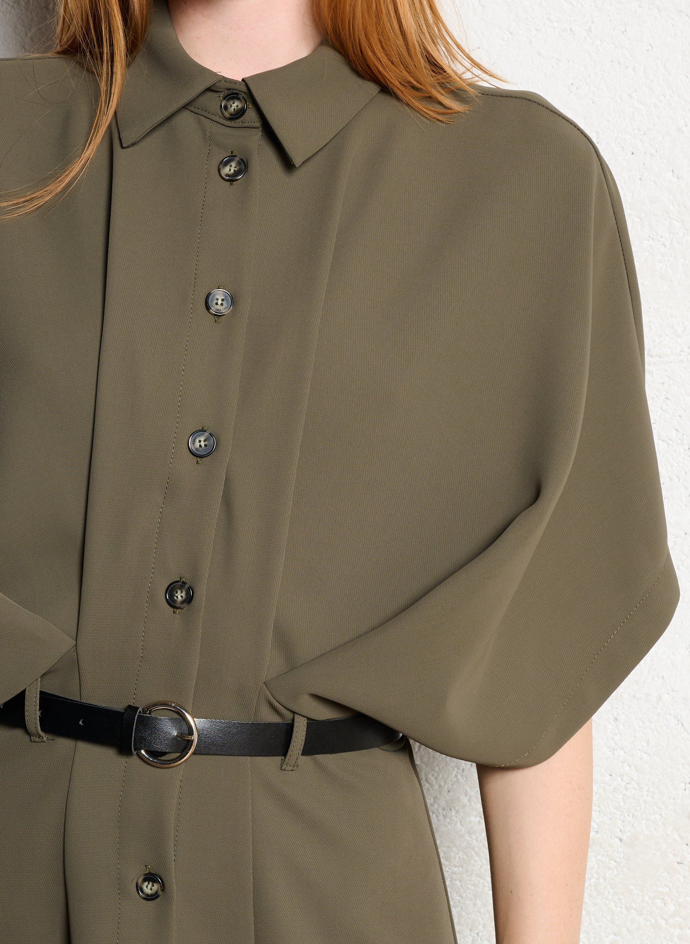 Robe longue col classique  IMPERIAL Kaki