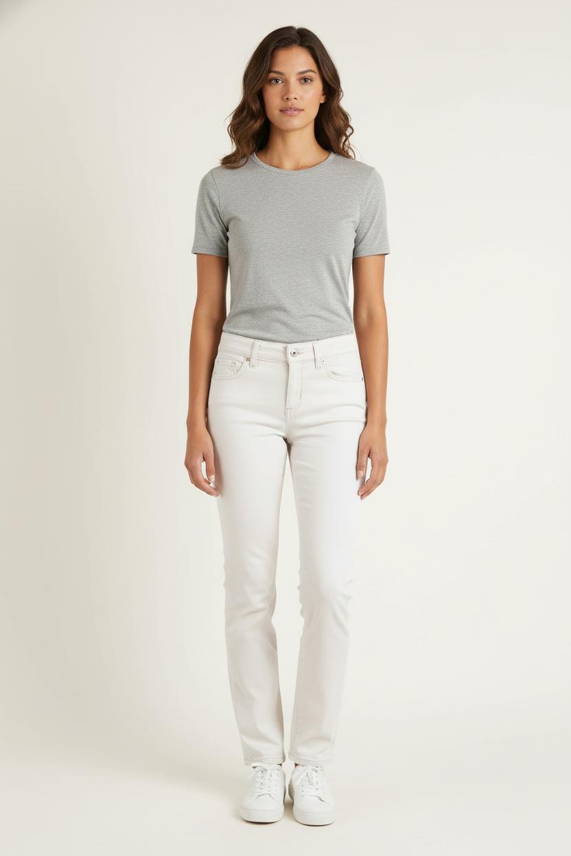 Cropped slim jeans with studs LIU JO - SECONDE MAIN Beige