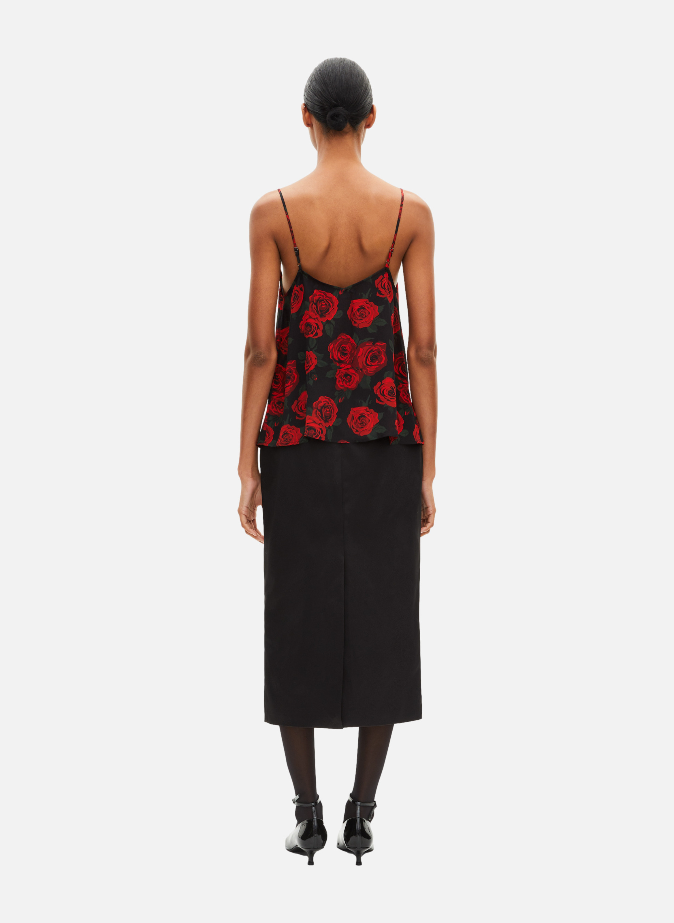Floral printed camisole Black