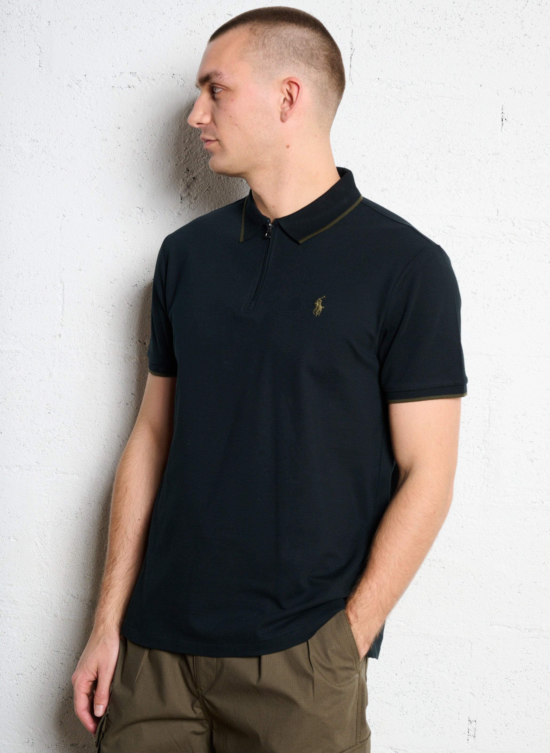 Polo slim en coton mélangé POLO RALPH LAUREN Noir