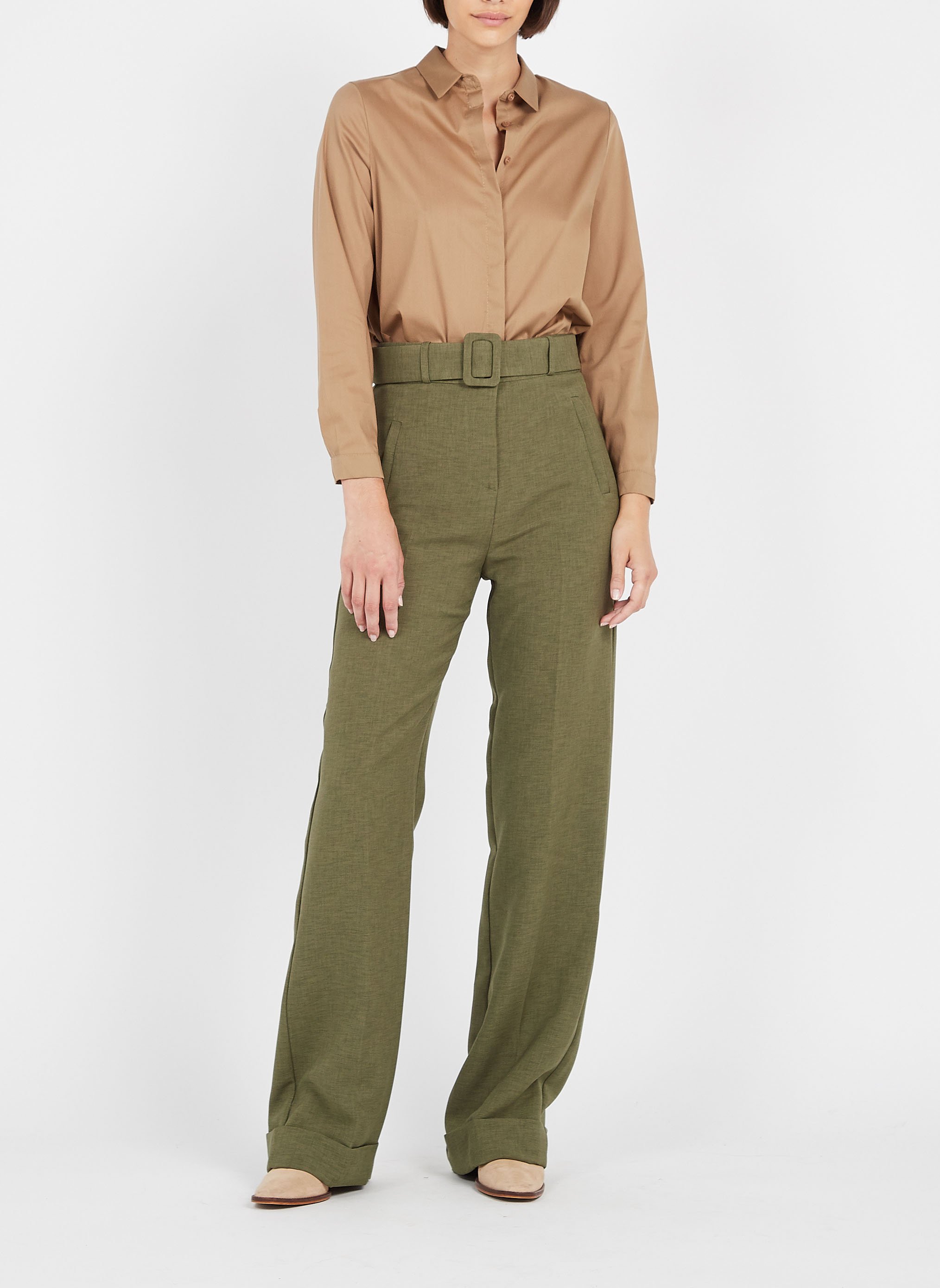 Cotton-blend shirt with classic collar IMPERIAL Brown