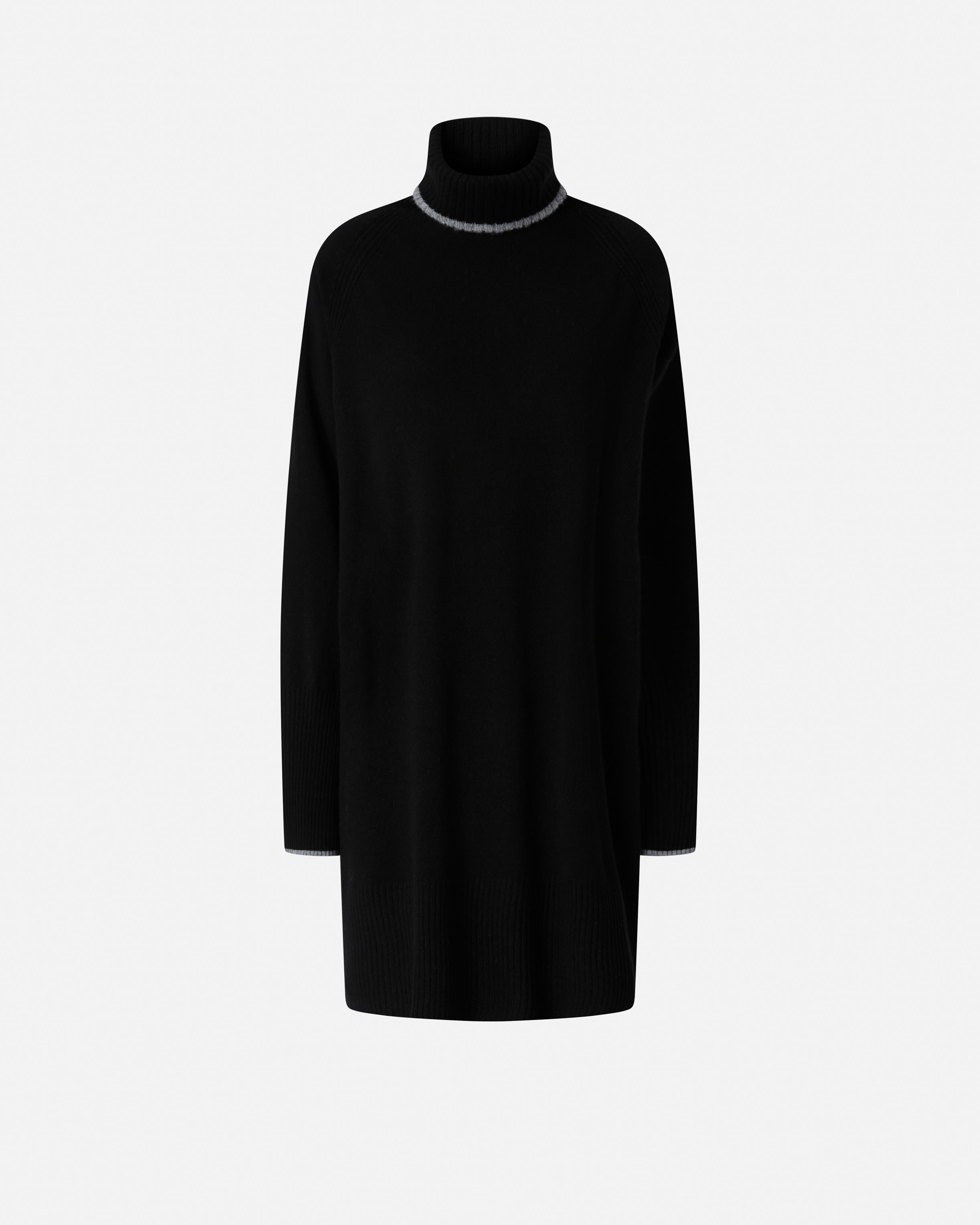 Short knit dress with high neck Black