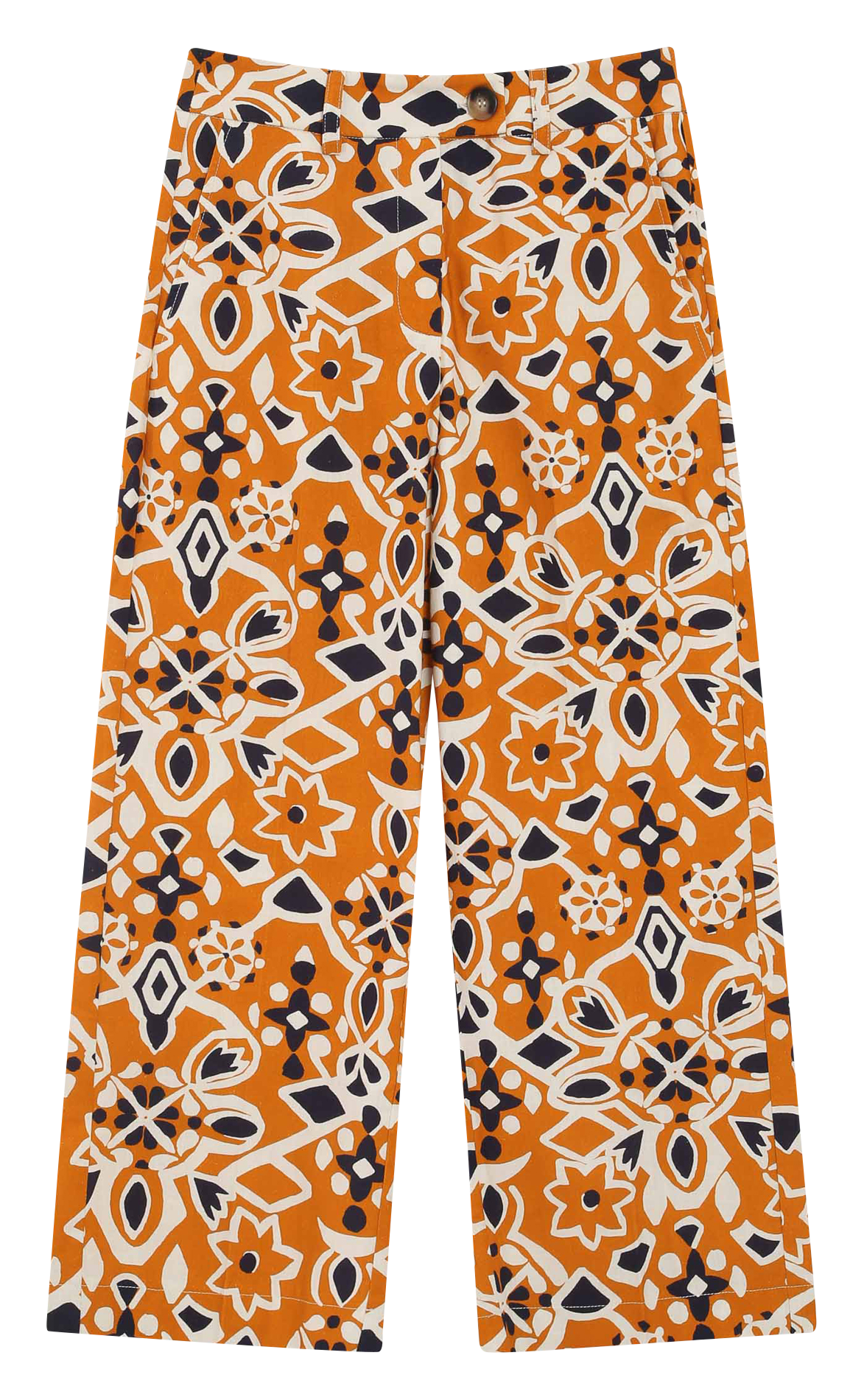<p>High-waisted 7/8 length printed pants</p> GRACE ET MILA Orange