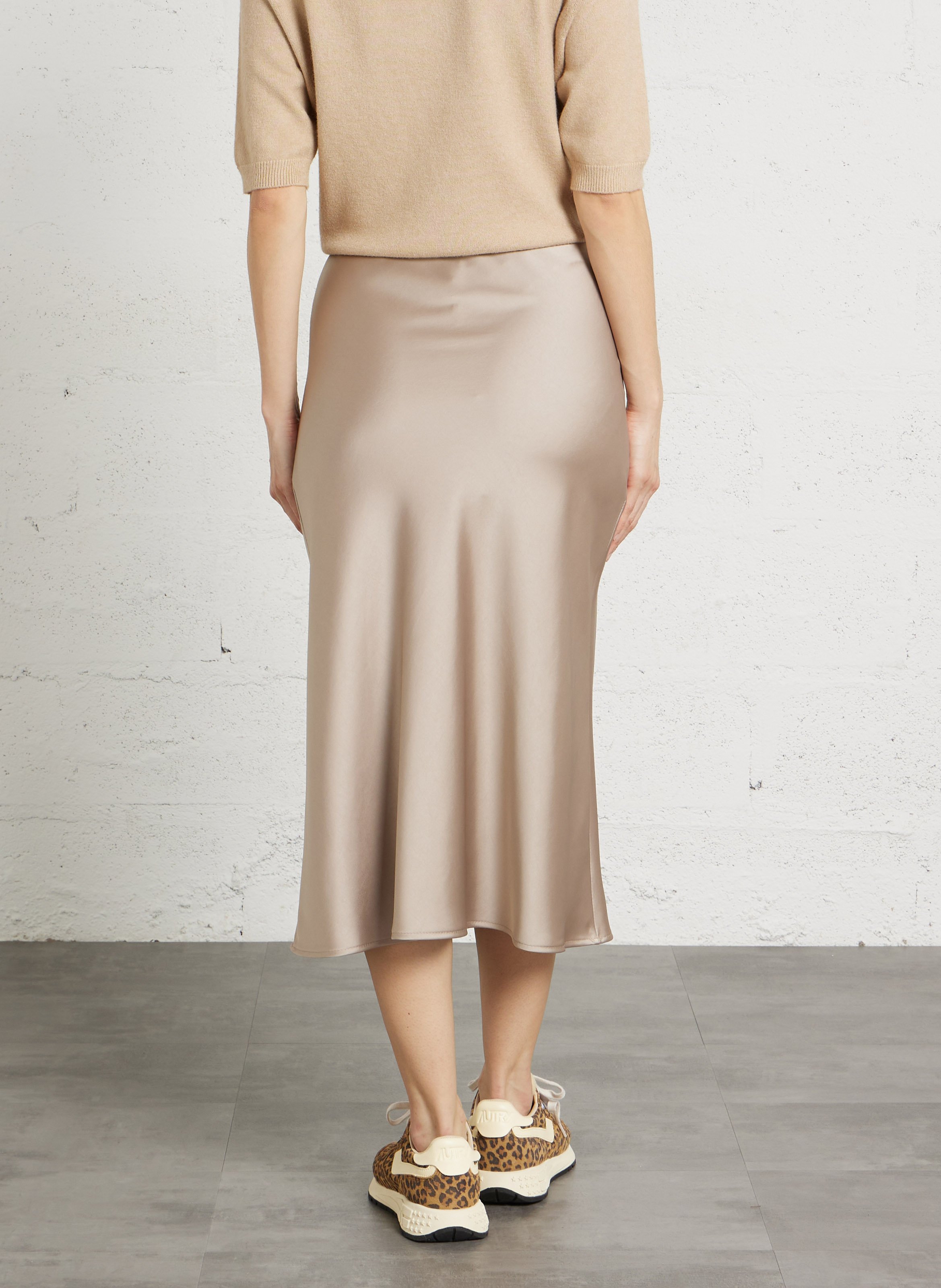 Long satin-effect skirt IMPERIAL Golden