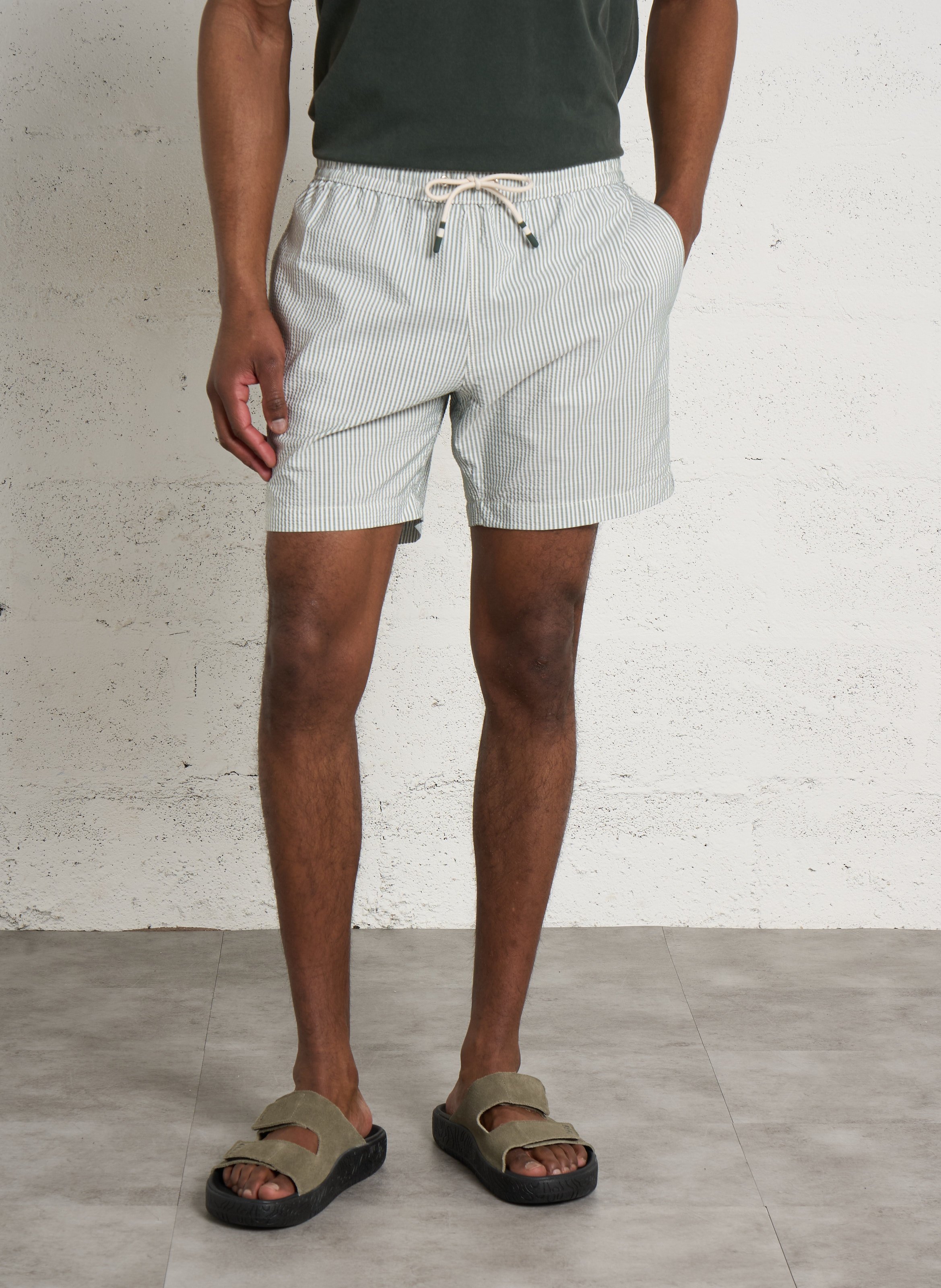 Striped straight swim shorts HARTFORD