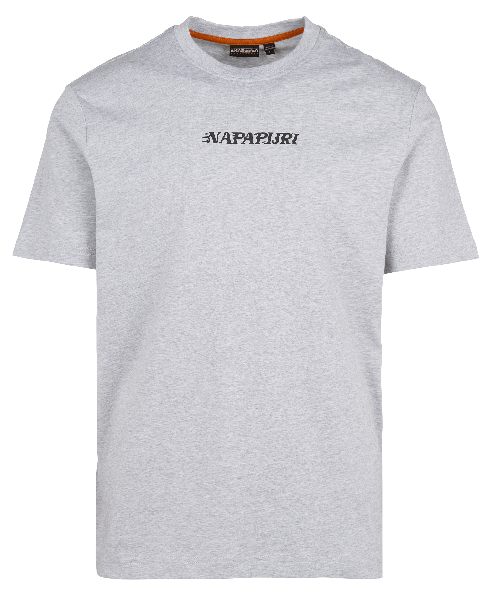 Round neck mottled screen-printed t-shirt S-FLINT Light grey