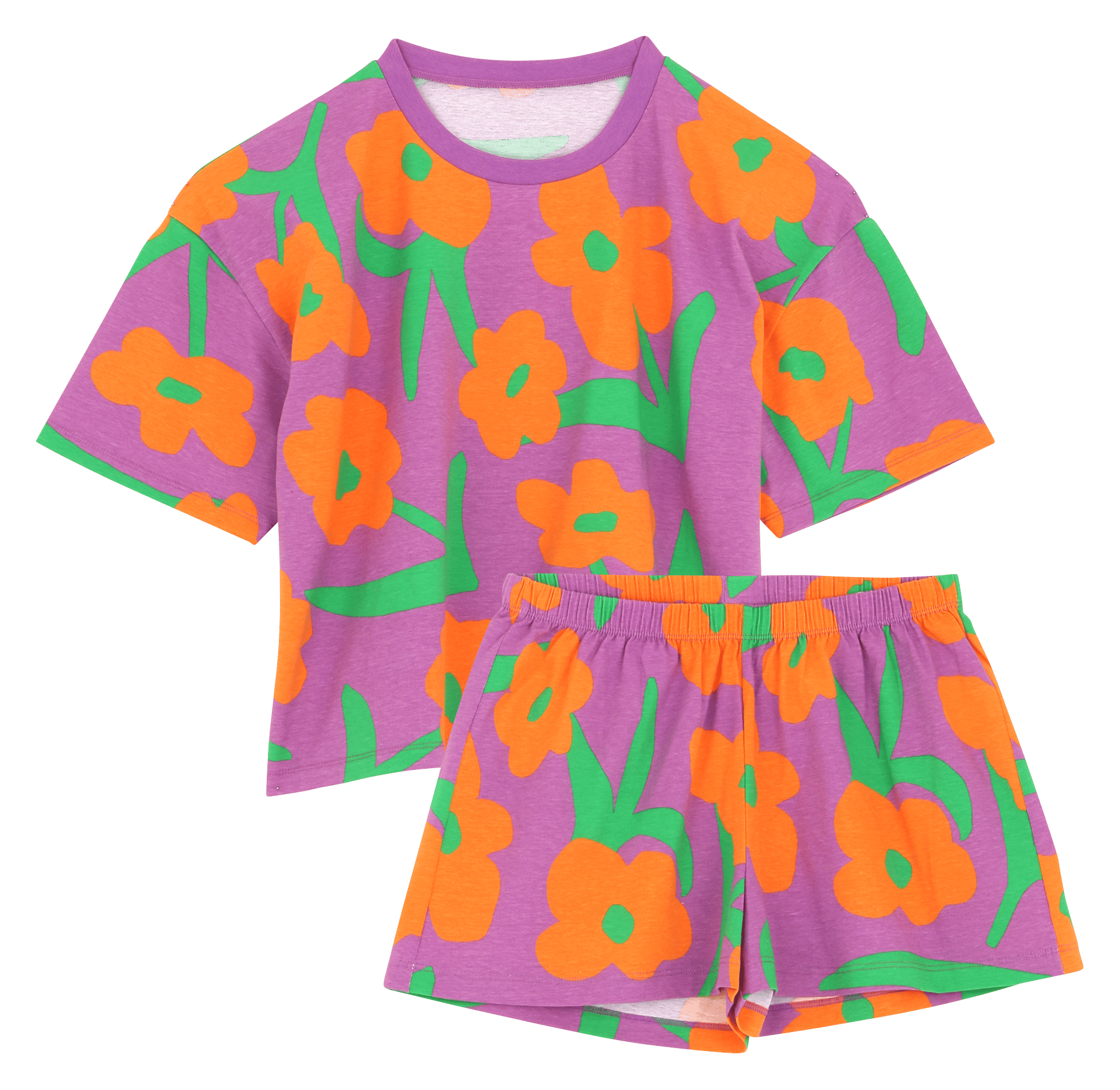 Ensemble de pyjama en coton bio mélangé imprimé WE ARE JOLIES Violet